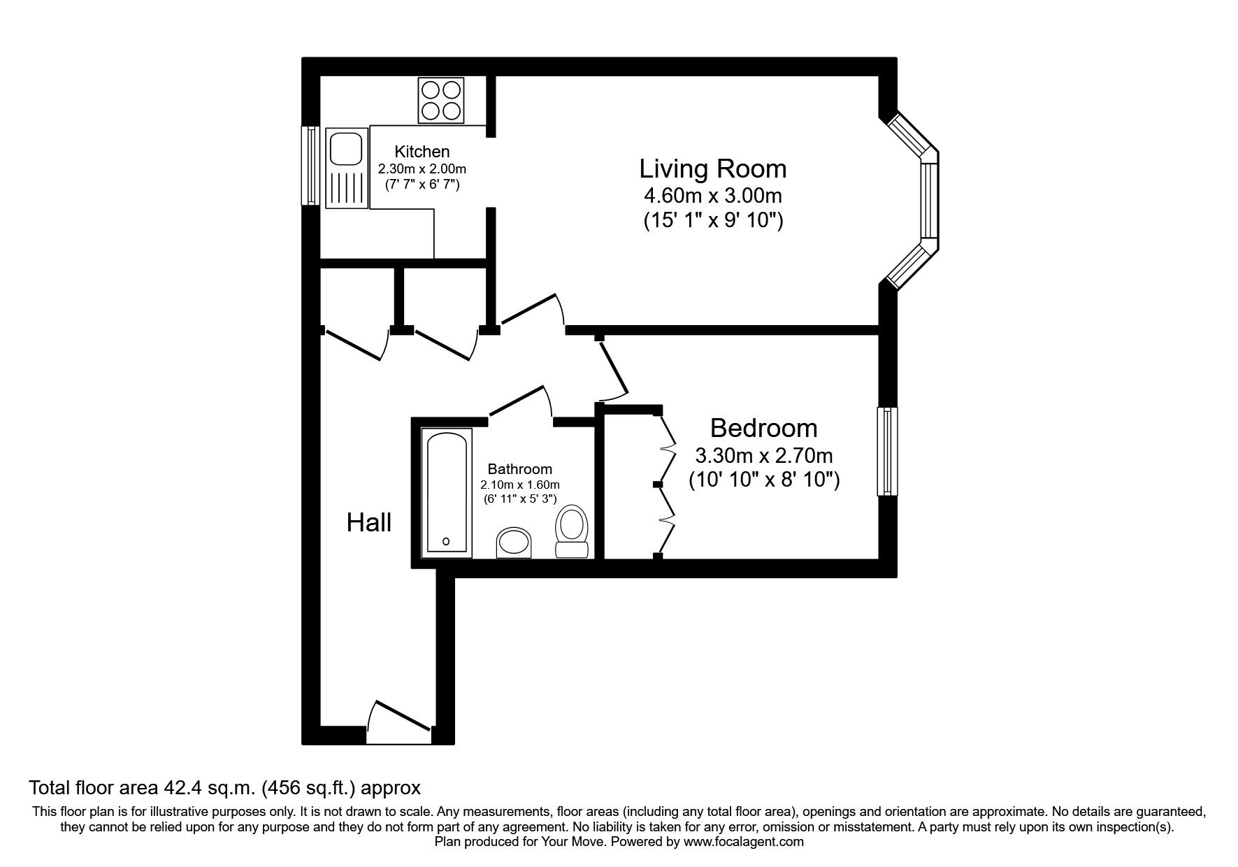 Floorplan of 1 bedroom  Flat for sale, Alexandra Road, Hemel Hempstead, Hertfordshire, HP2
