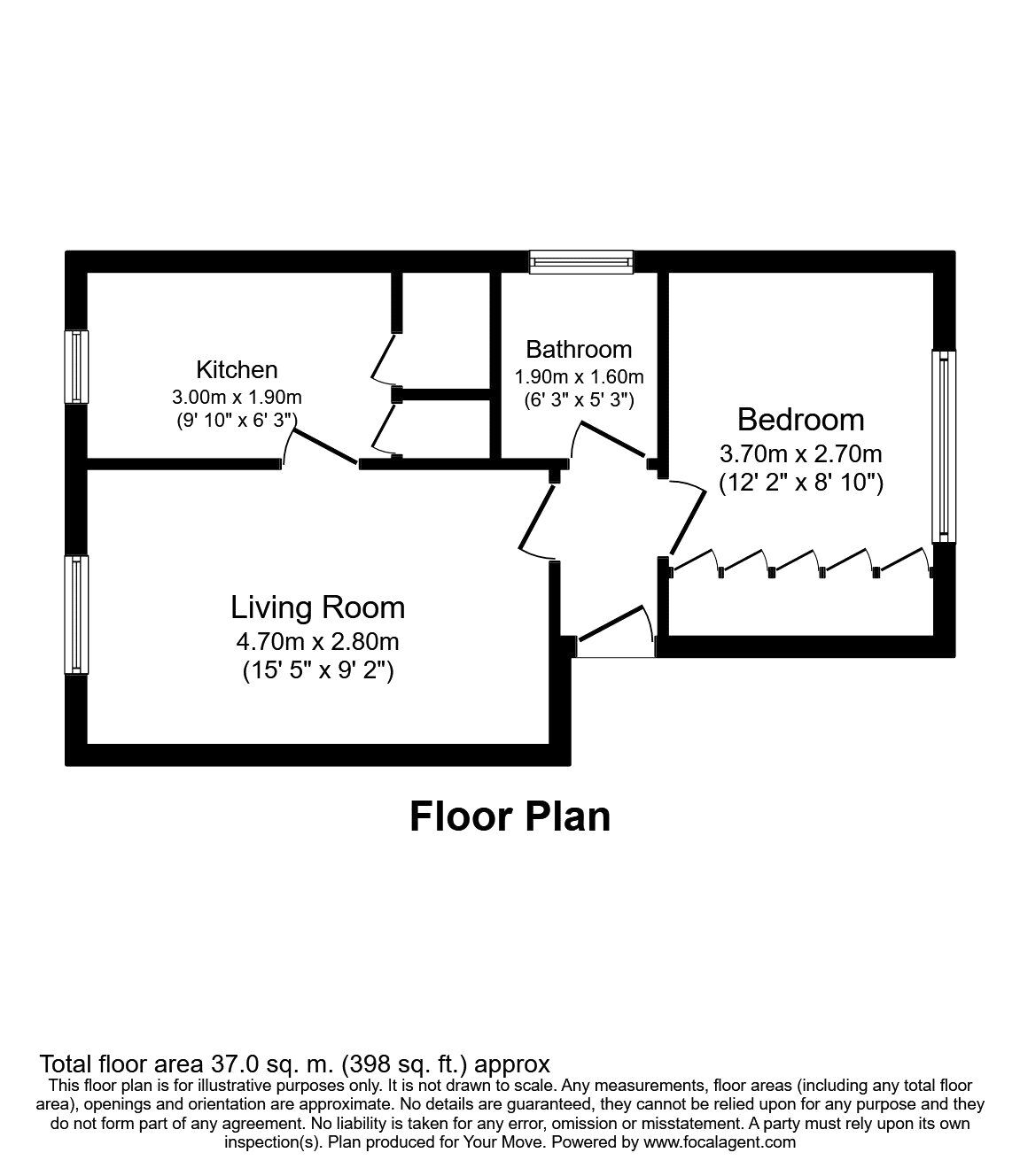 Floorplan of 1 bedroom  Flat to rent, Nightingale Walk, Hemel Hempstead, Hertfordshire, HP2