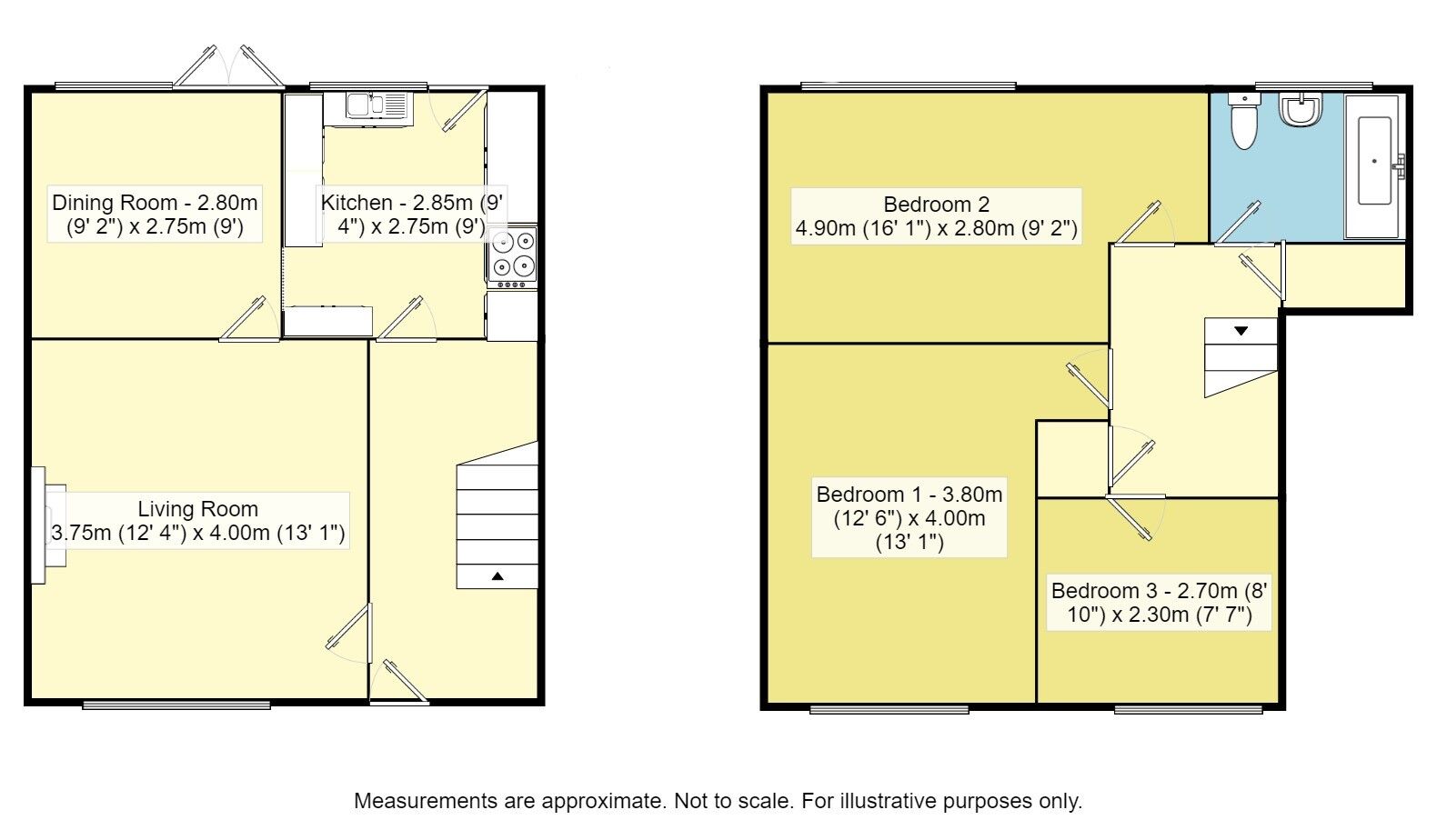 Floorplan of 3 bedroom Mid Terrace House for sale, Ellingham Close, Hemel Hempstead, Hertfordshire, HP2