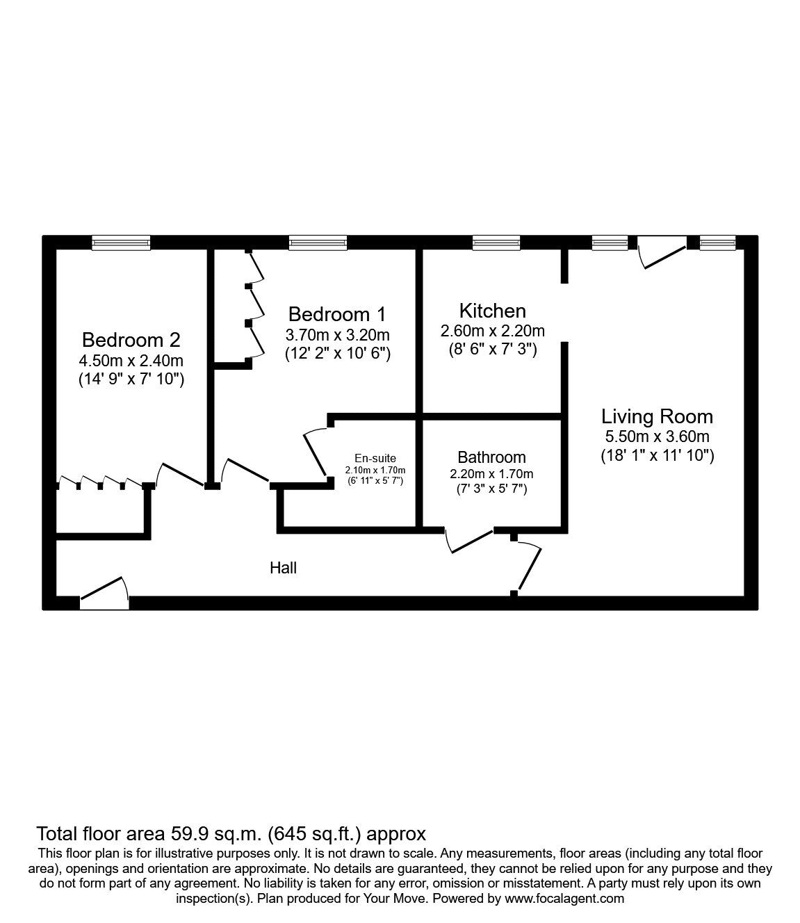 Floorplan of 2 bedroom Flat to rent, Bury Road, Hemel Hempstead, Hertfordshire, HP1
