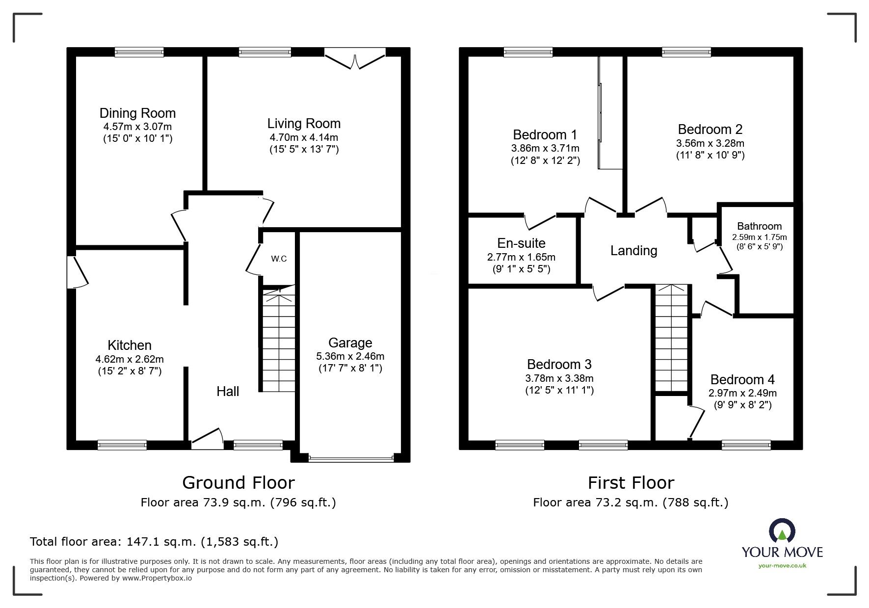 Floorplan of 4 bedroom Detached House for sale, Chambersbury Lane, Hemel Hempstead, Hertfordshire, HP3