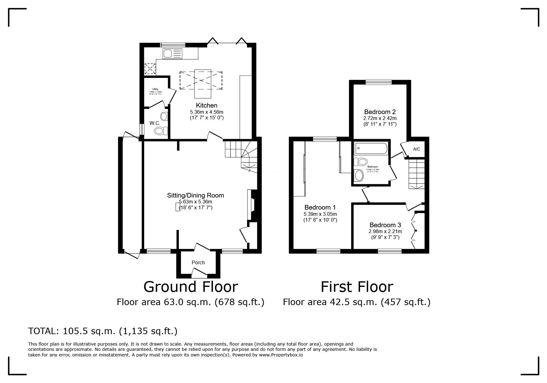 Floorplan of 3 bedroom Semi Detached Property for sale, The Back, Potten End, Hertfordshire, HP4