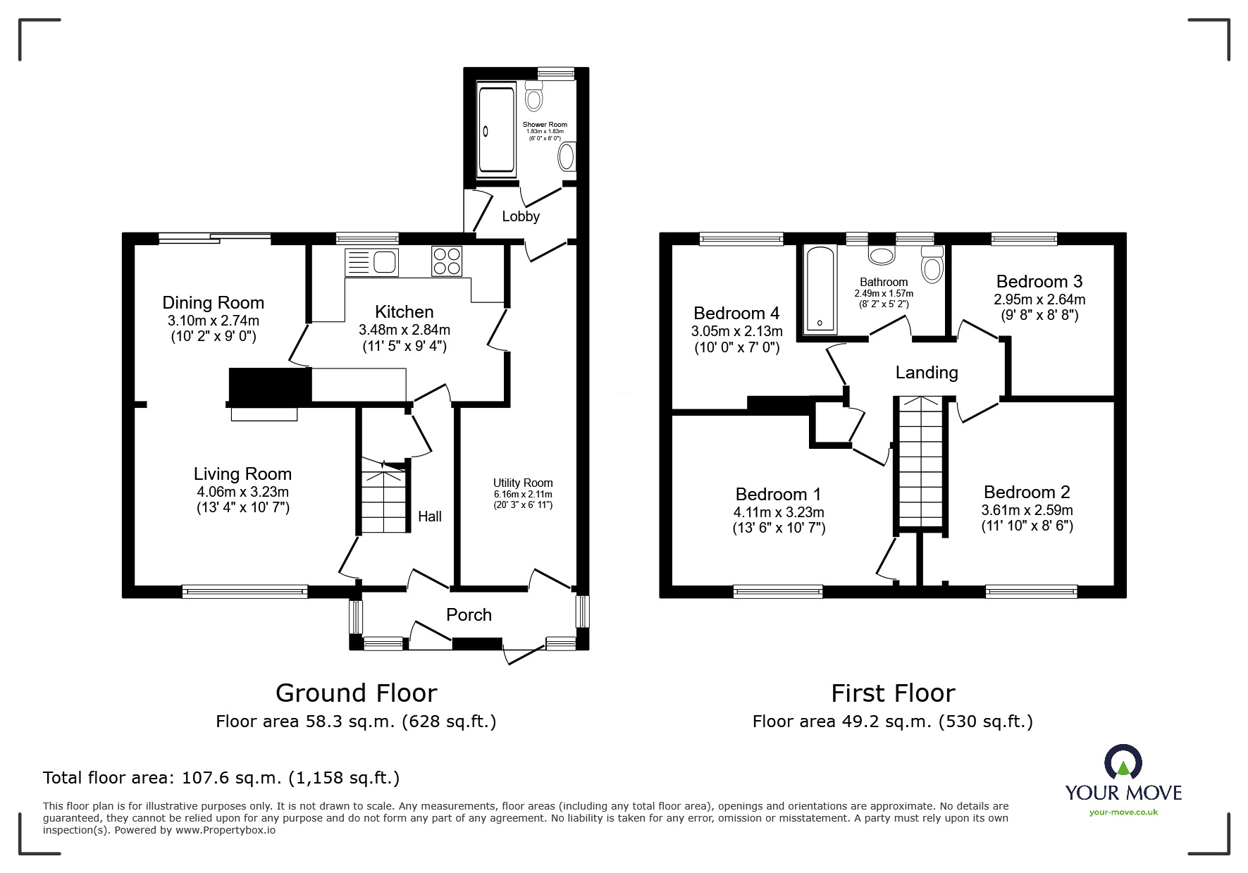 Floorplan of 4 bedroom Mid Terrace House for sale, Larchwood Road, Hemel Hempstead, Hertfordshire, HP2