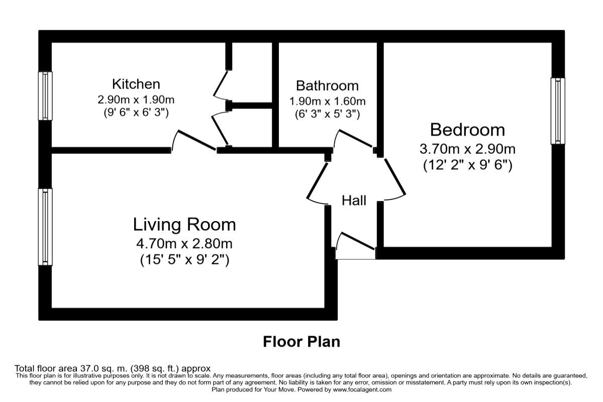 Floorplan of 1 bedroom  Flat to rent, Burns Drive, Hemel Hempstead, Hertfordshire, HP2