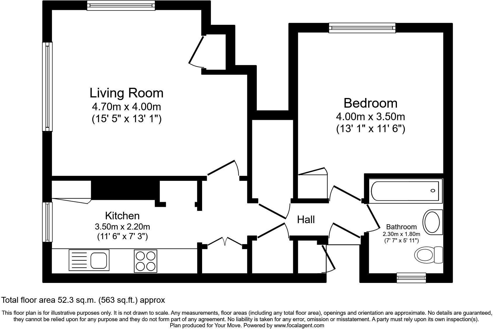 Floorplan of 1 bedroom  House for sale, Keiths Road, Hemel Hempstead, Hertfordshire, HP3