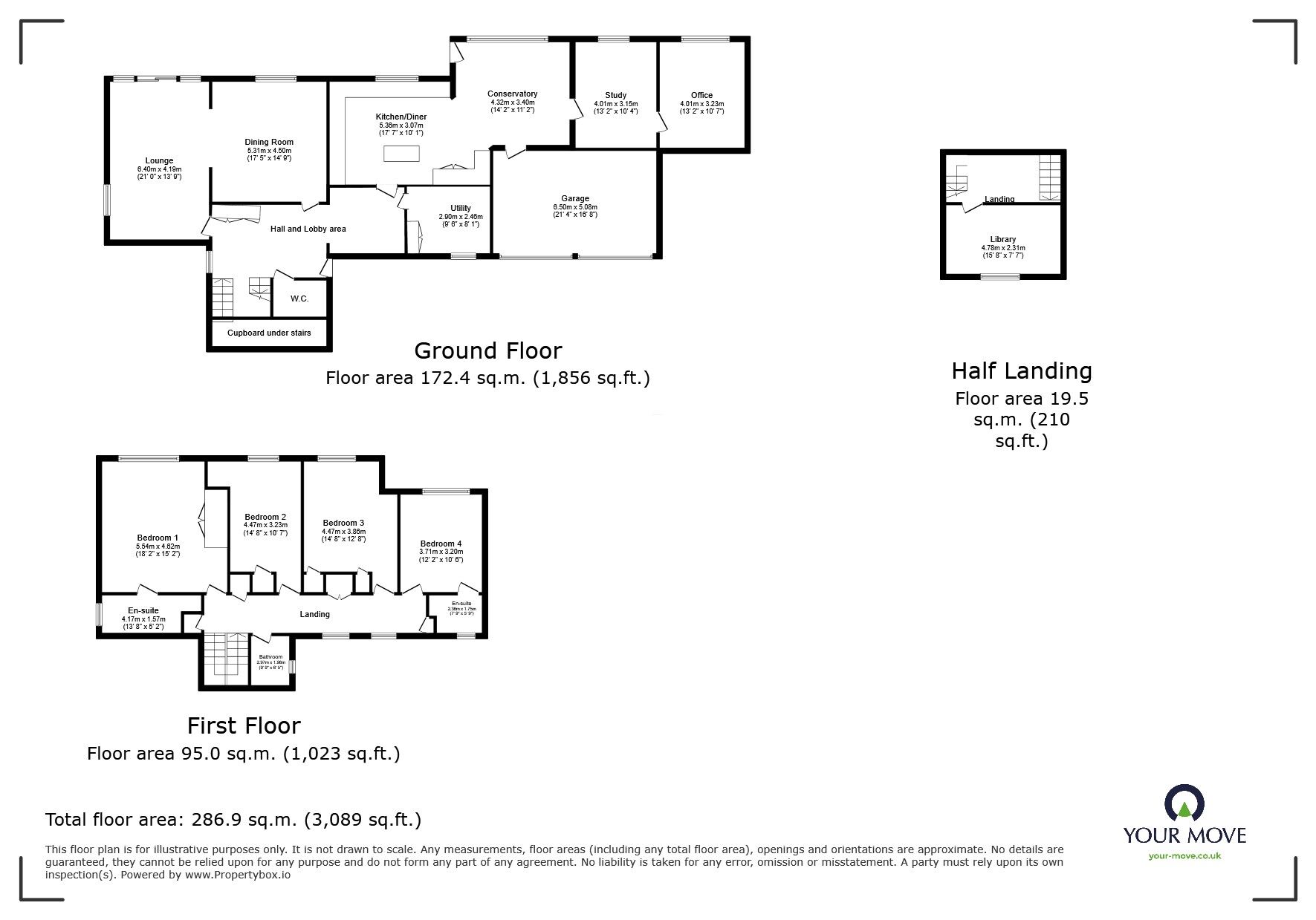 Floorplan of 5 bedroom Detached House for sale, Highclere Drive, Hemel Hempstead, Hertfordshire, HP3