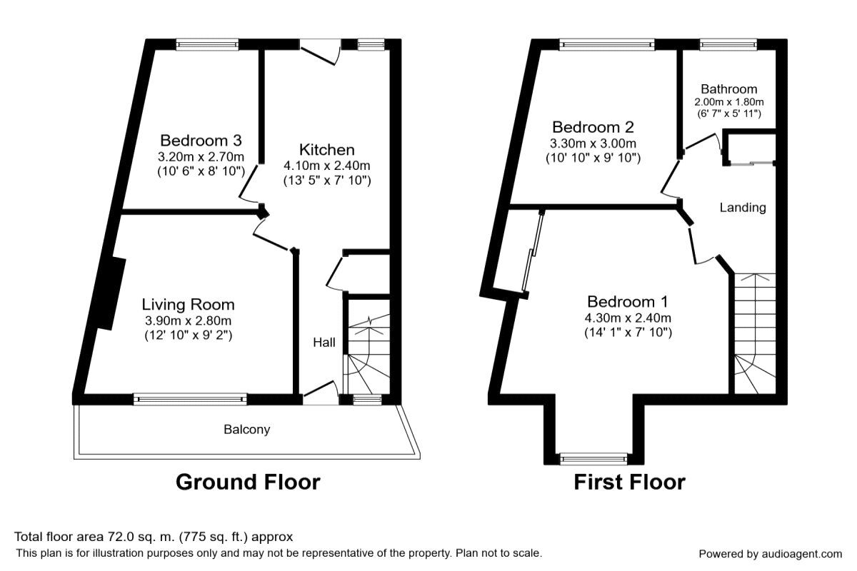 Floorplan of 2 bedroom  Flat to rent, Lawn Lane, Hemel Hempstead, Hertfordshire, HP3
