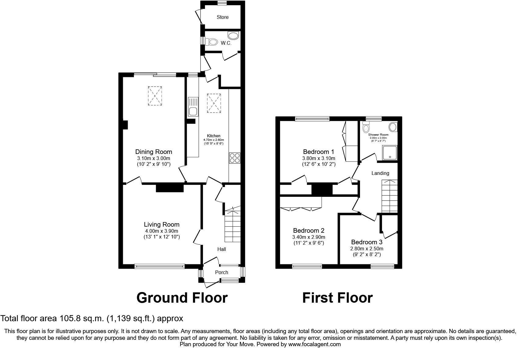 Floorplan of 3 bedroom Mid Terrace House for sale, Candlefield Road, Hemel Hempstead, Hertfordshire, HP3