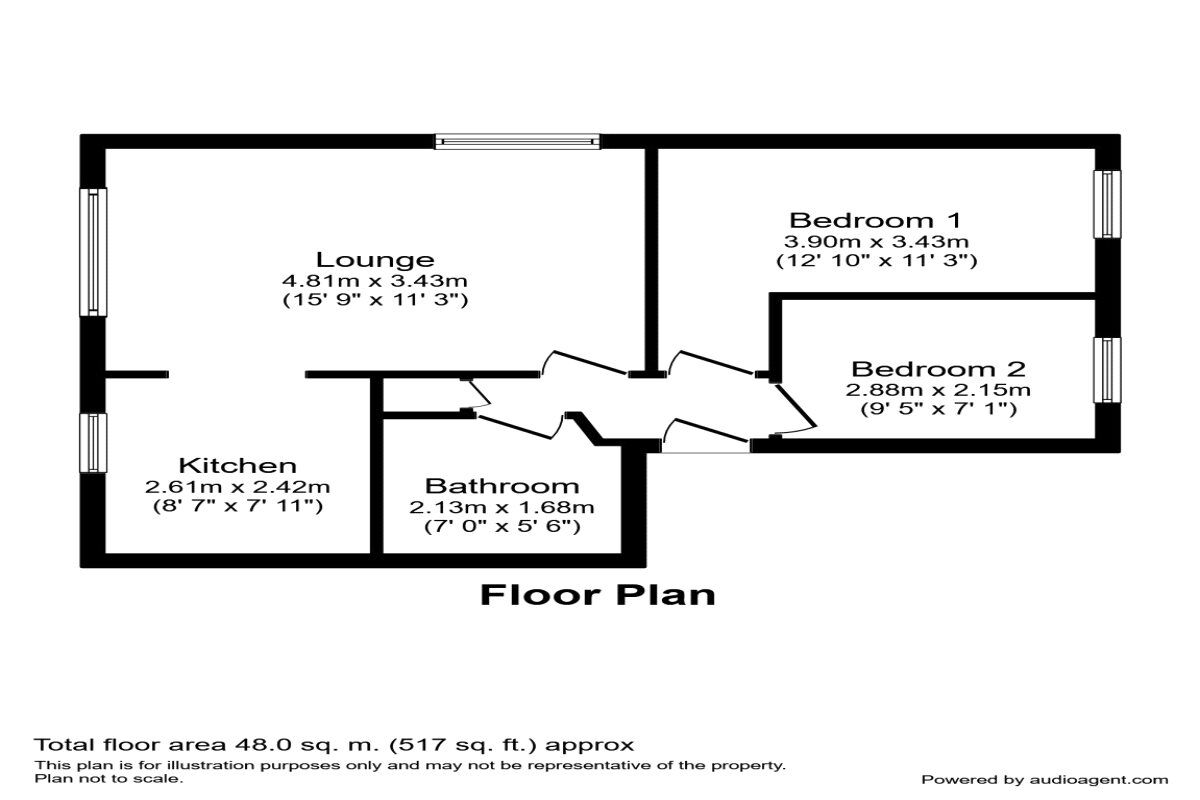 Floorplan of 2 bedroom  Flat to rent, Burns Drive, Hemel Hempstead, Hertfordshire, HP2
