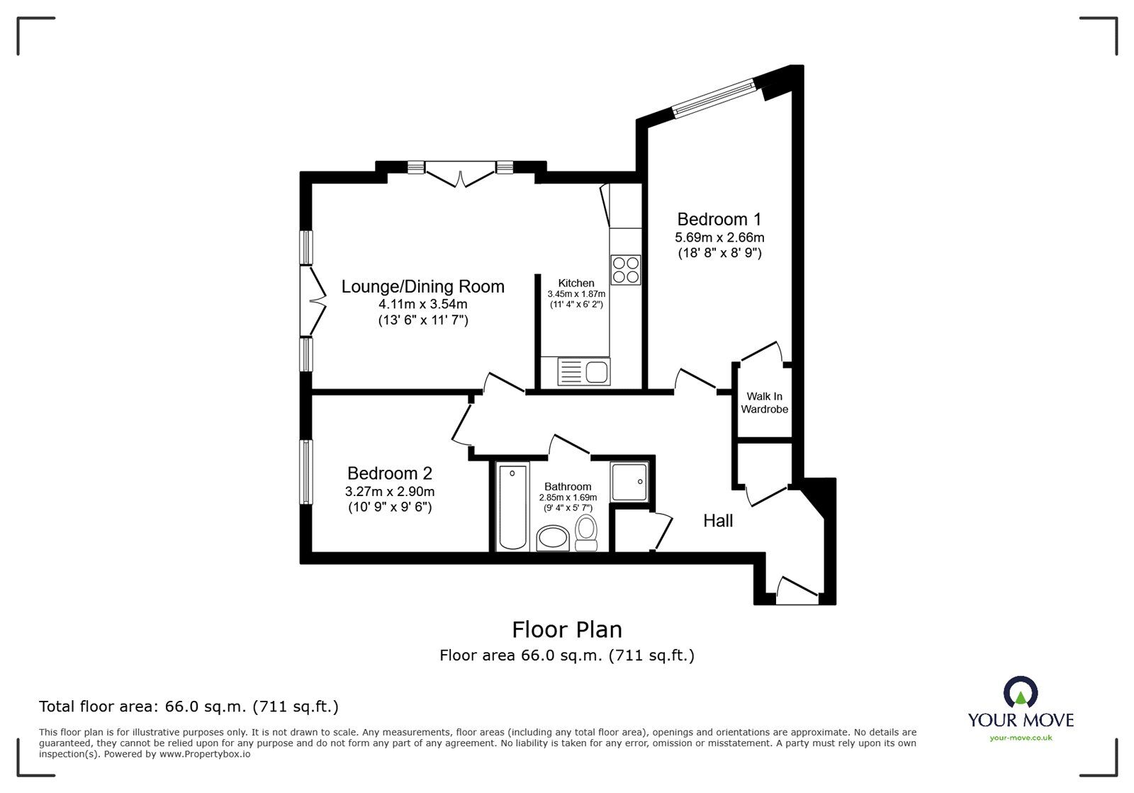 Floorplan of 2 bedroom  Flat to rent, Selden Hill, Hemel Hempstead, Hertfordshire, HP2