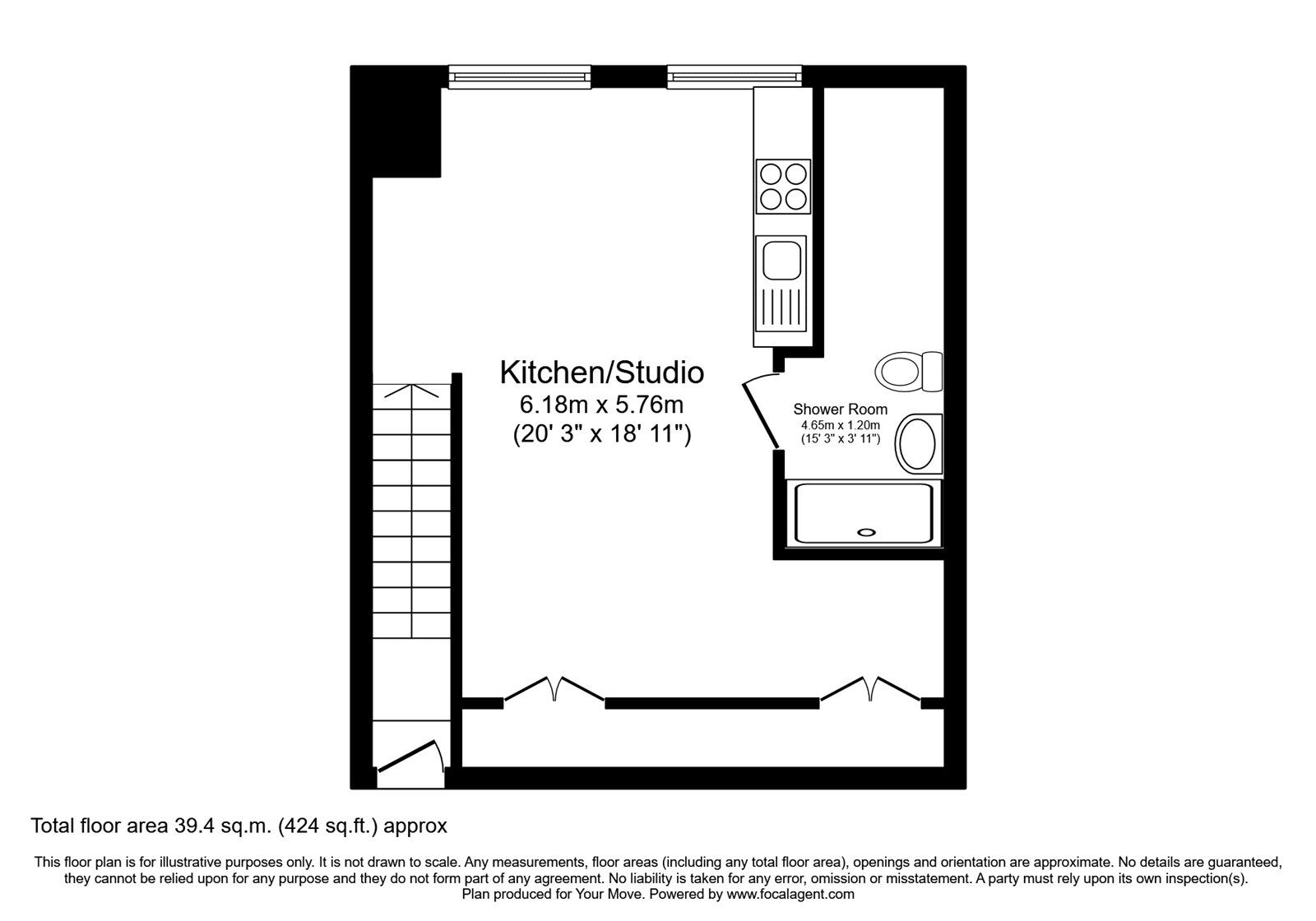 Floorplan of 1 bedroom  Flat to rent, High Street, London Colney, Hertfordshire, AL2