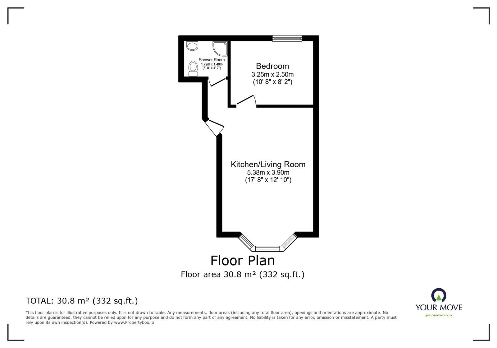 Floorplan of 1 bedroom  Flat to rent, Granville Road, St. Albans, Hertfordshire, AL1