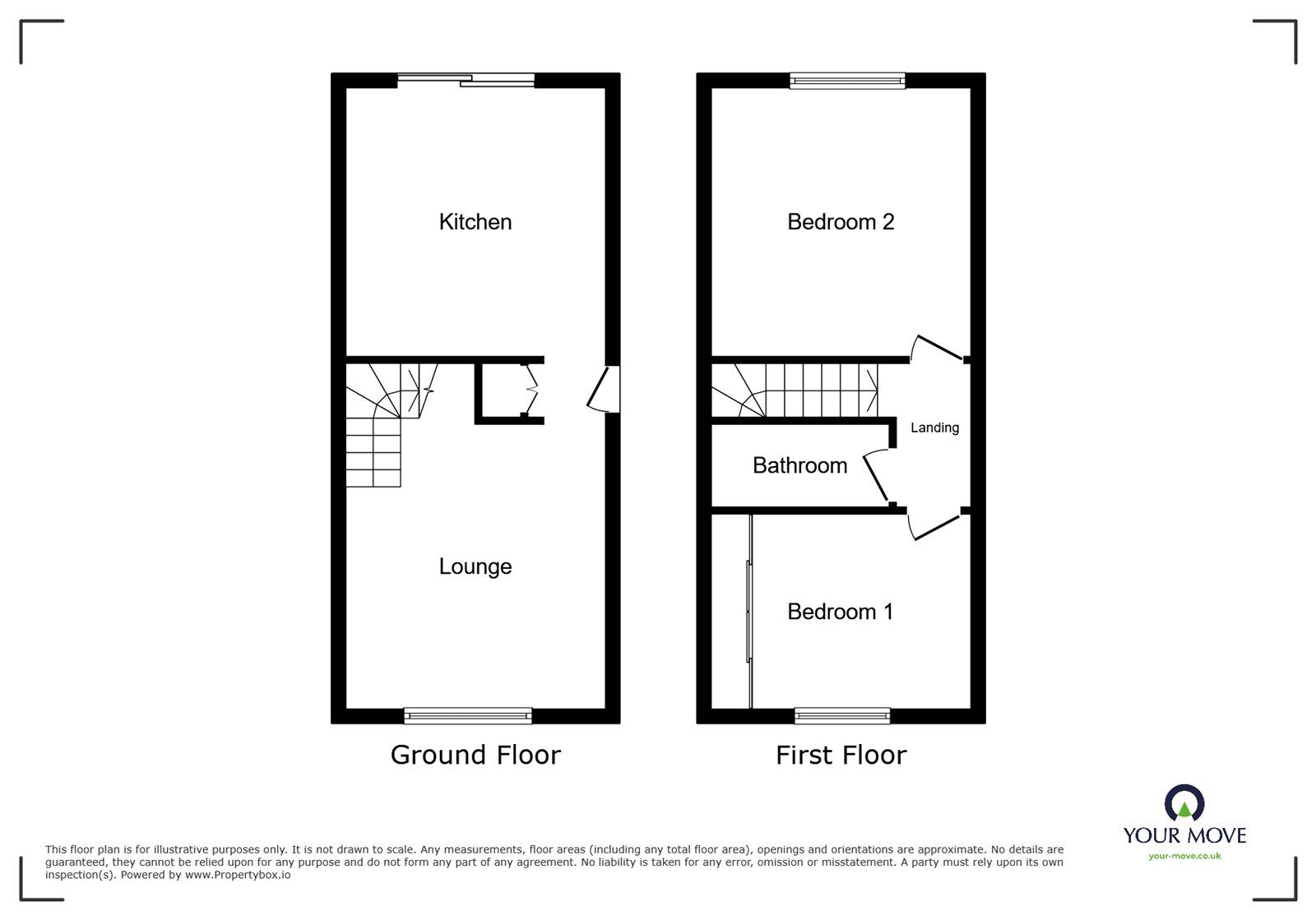 Floorplan of 2 bedroom Mid Terrace House to rent, Hunters Oak, Hemel Hempstead, Hertfordshire, HP2