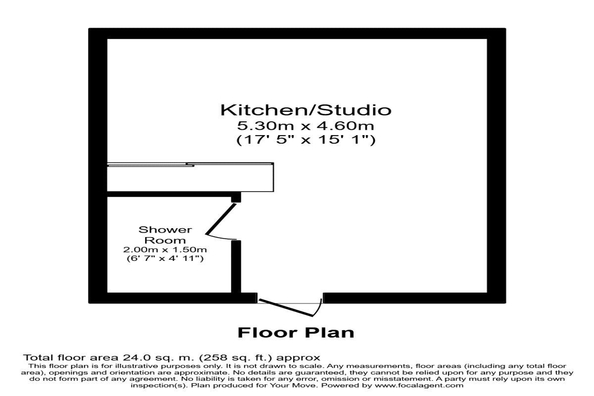 Floorplan of 1 bedroom  Flat to rent, Clarendon Road, Watford, Hertfordshire, WD17