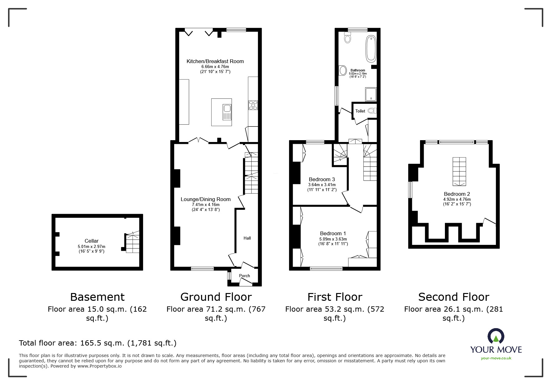 Floorplan of 3 bedroom Mid Terrace House for sale, Catlin Street, Hemel Hempstead, Hertfordshire, HP3