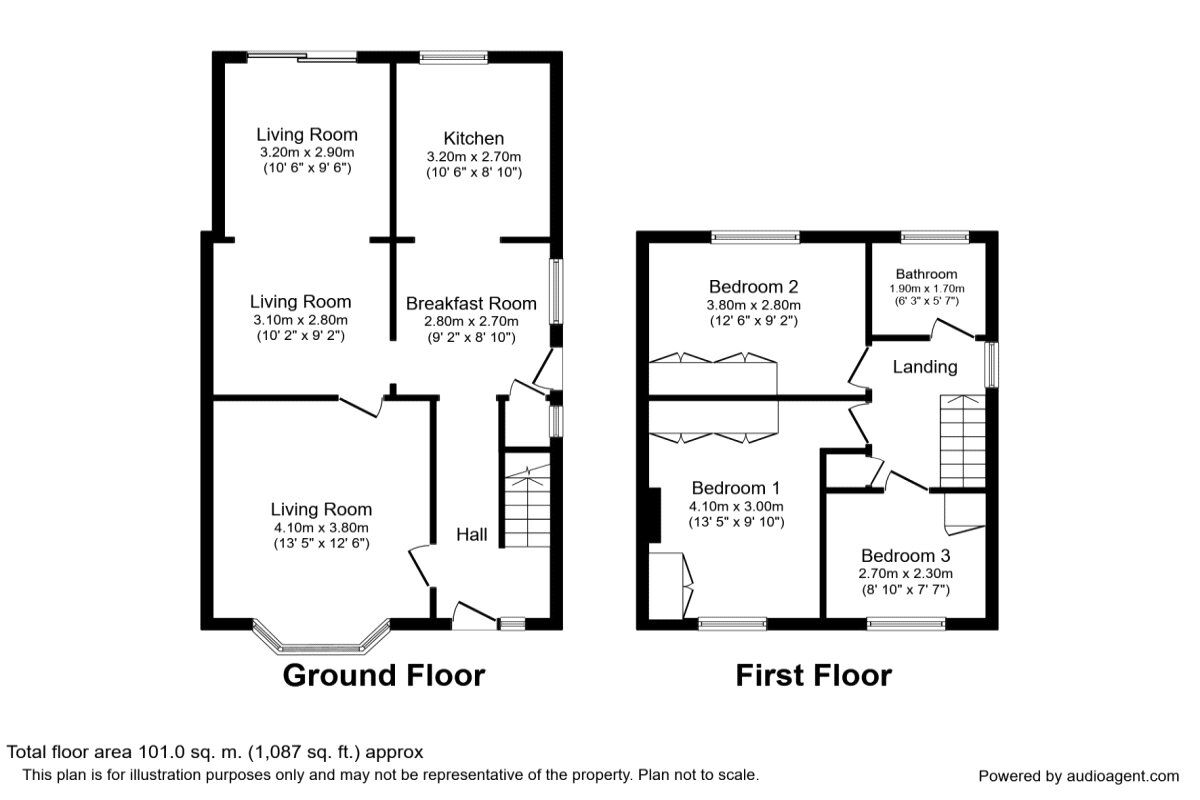 Floorplan of 3 bedroom Semi Detached House to rent, Widmore Drive, Hemel Hempstead, Hertfordshire, HP2