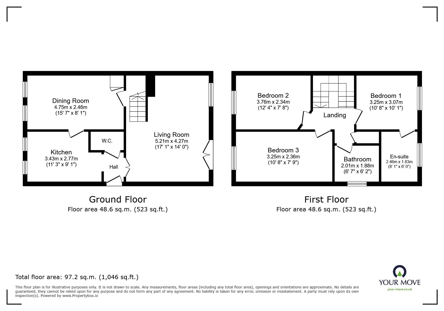 Floorplan of 3 bedroom Detached House for sale, Ellingham Road, Hemel Hempstead, Hertfordshire, HP2