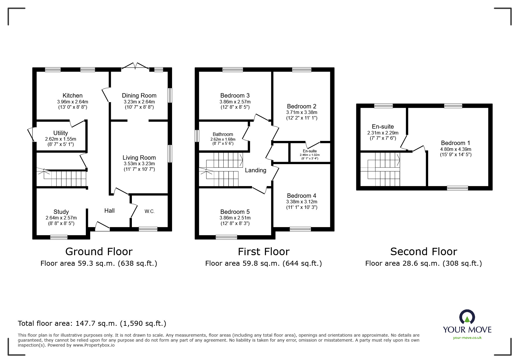 Floorplan of 5 bedroom Detached House for sale, Glebe Close, Hemel Hempstead, Hertfordshire, HP3