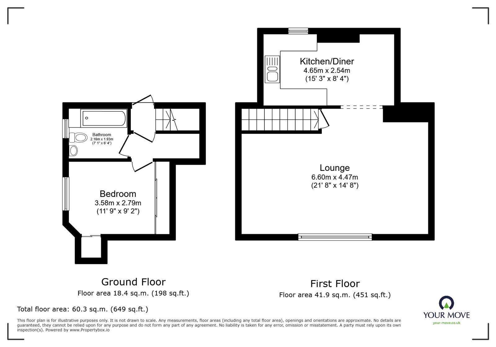 Floorplan of 1 bedroom  Flat for sale, High Street, Old Town, Hertfordshire, HP1