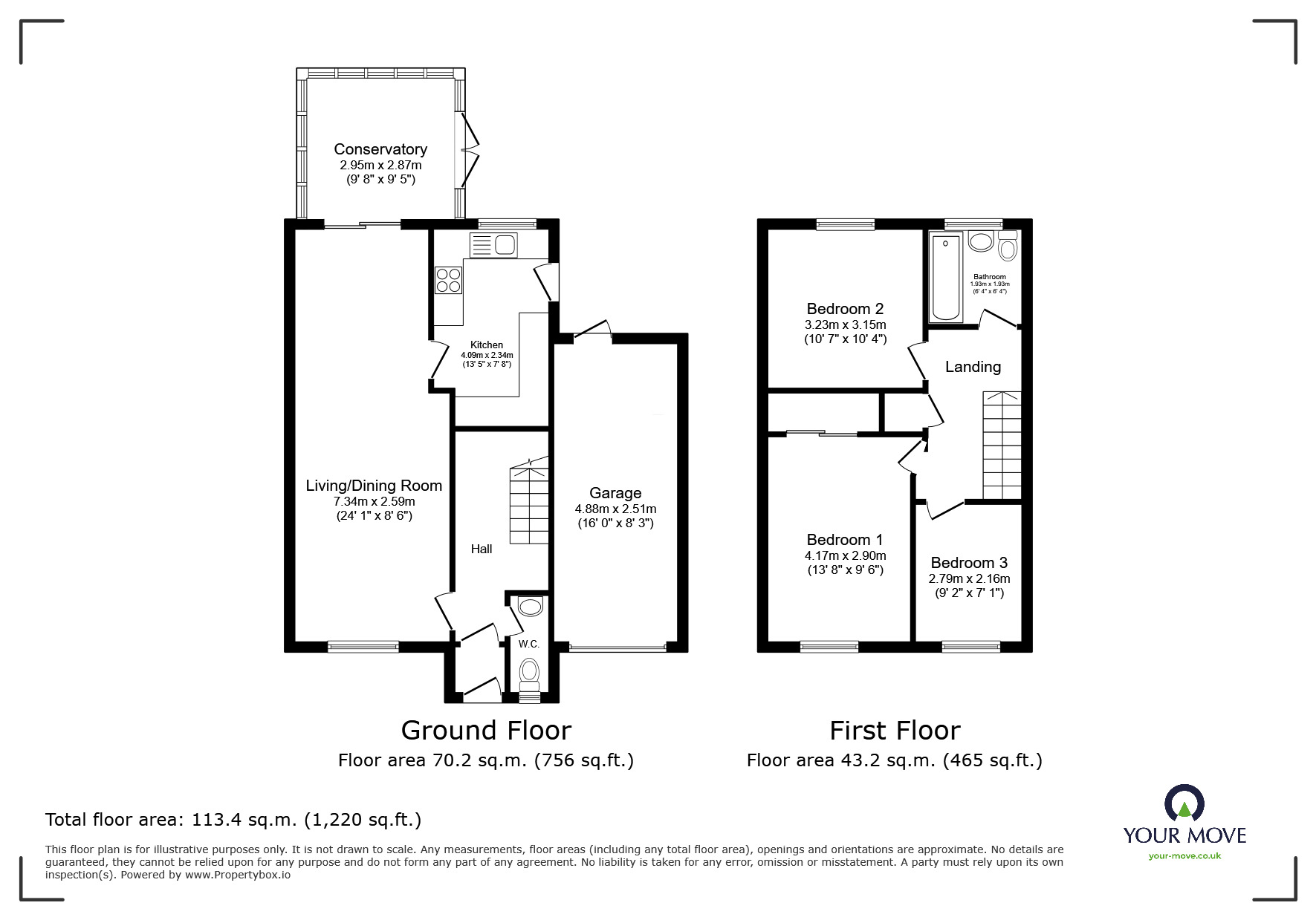 Floorplan of 3 bedroom Semi Detached House for sale, Hunting Gate, Hemel Hempstead, Hertfordshire, HP2