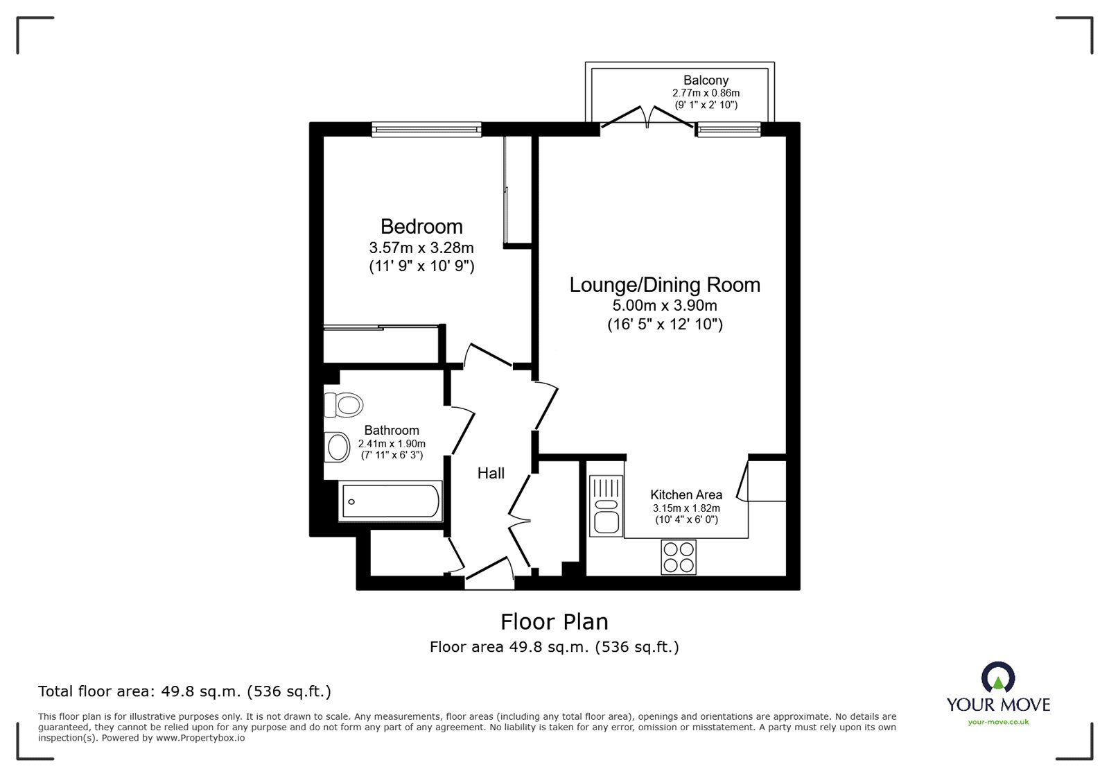 Floorplan of 1 bedroom  Flat to rent, Midland Road, Hemel Hempstead, Hertfordshire, HP2