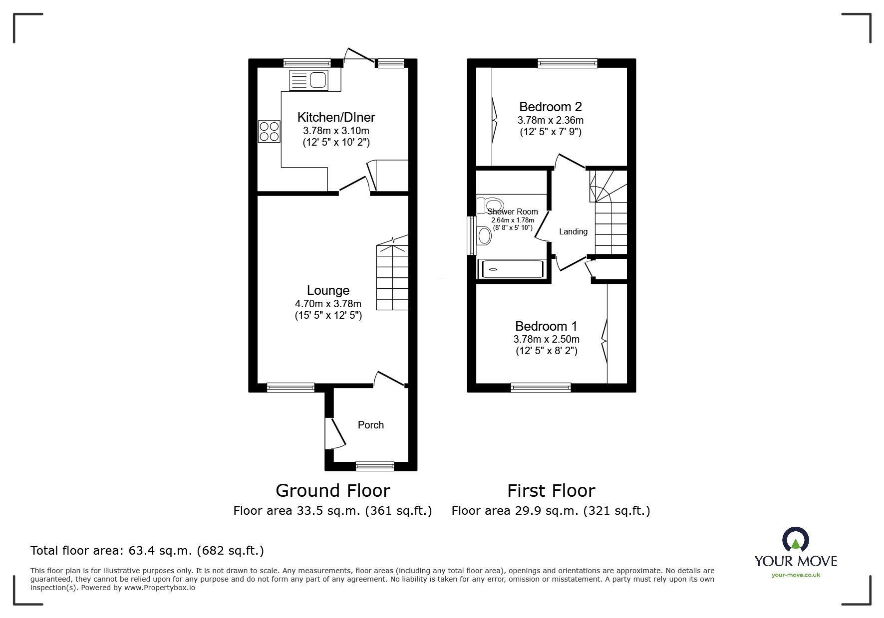 Floorplan of 2 bedroom End Terrace House for sale, Laureate Way, Hemel Hempstead, Hertfordshire, HP1