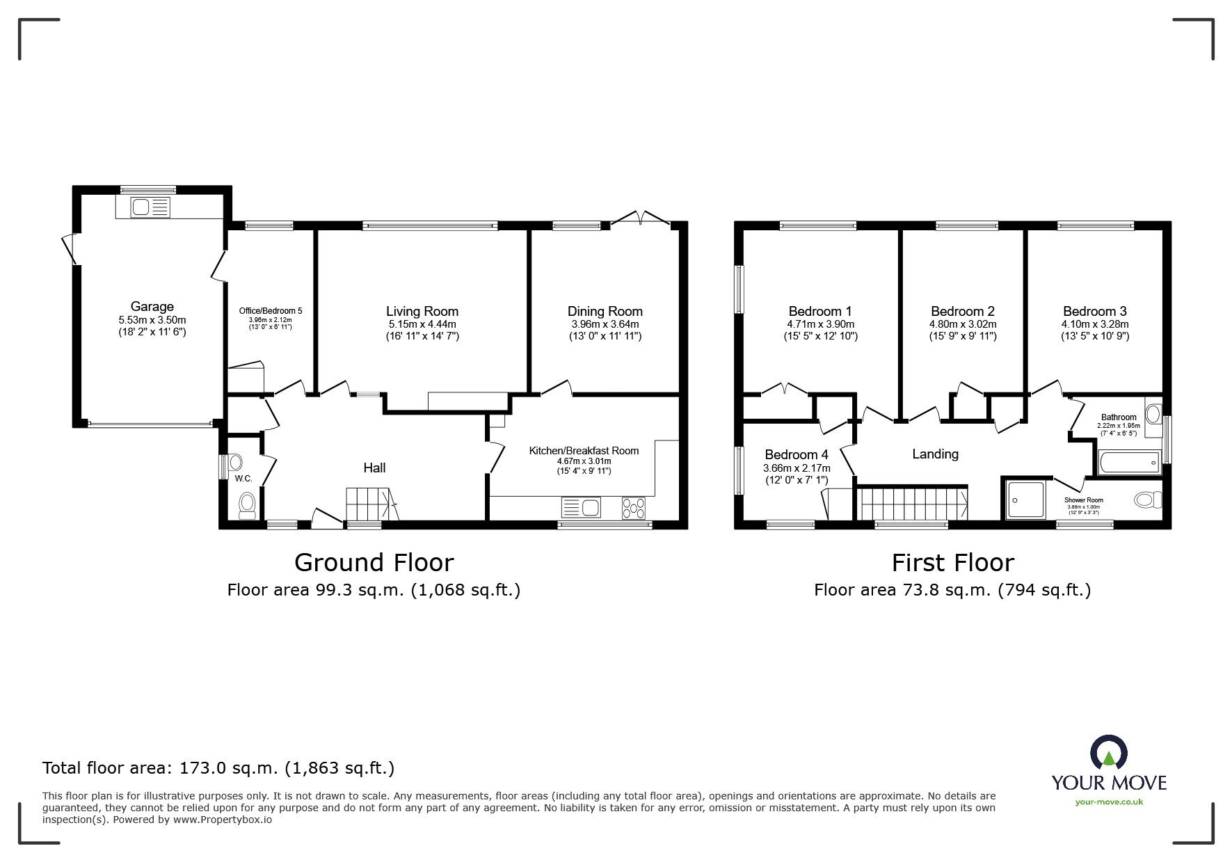 Floorplan of 4 bedroom Detached House for sale, St. Michaels Avenue, Leverstock Green, Hertfordshire, HP3