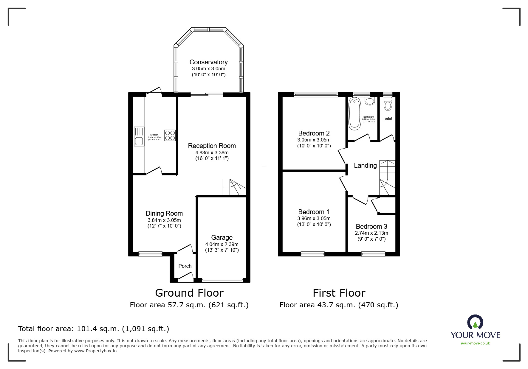 Floorplan of 3 bedroom Mid Terrace House for sale, Blair Close, Hemel Hempstead, Hertfordshire, HP2