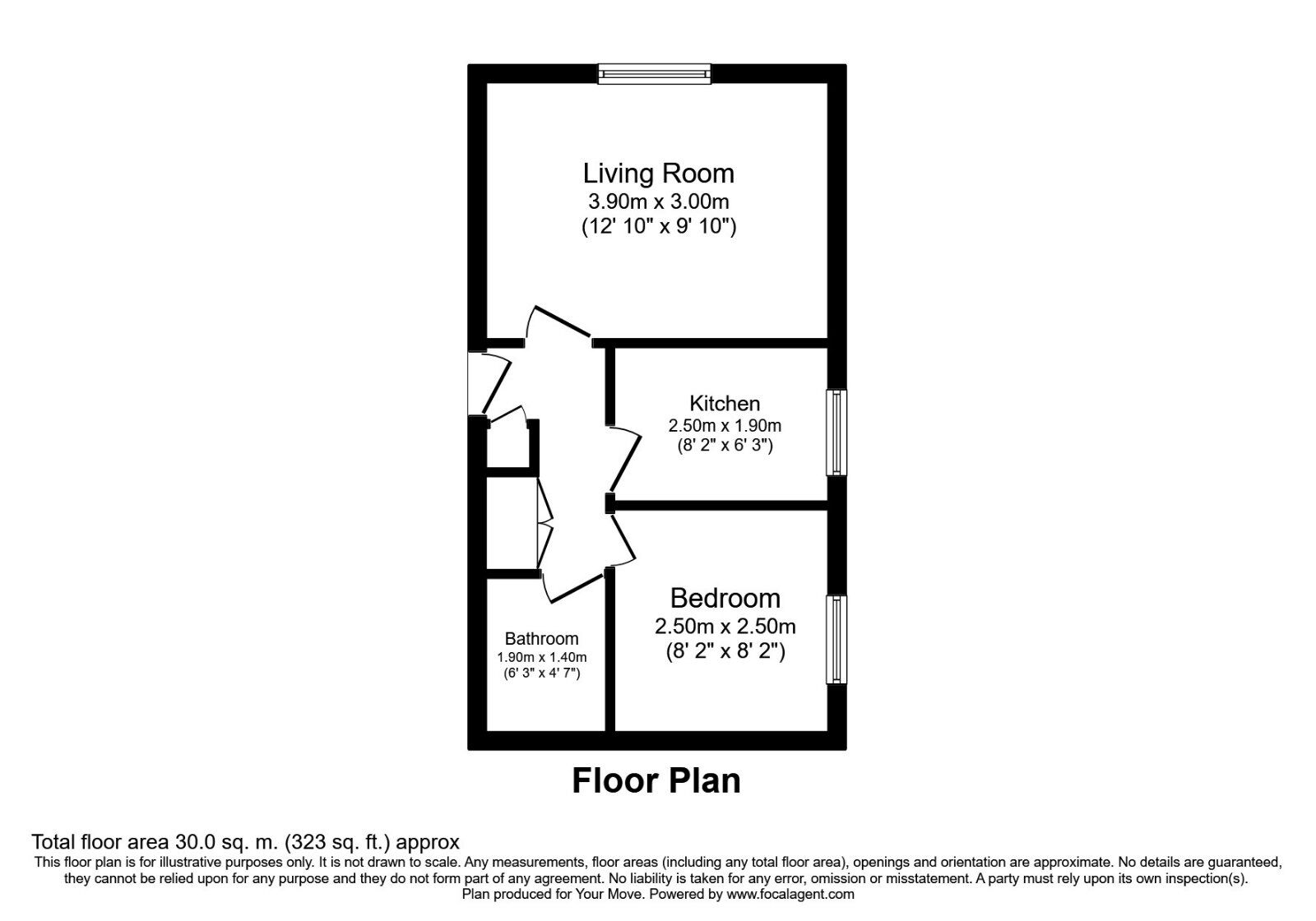 Floorplan of 1 bedroom Flat for sale, Crackley Meadow, Hemel Hempstead, Hertfordshire, HP2