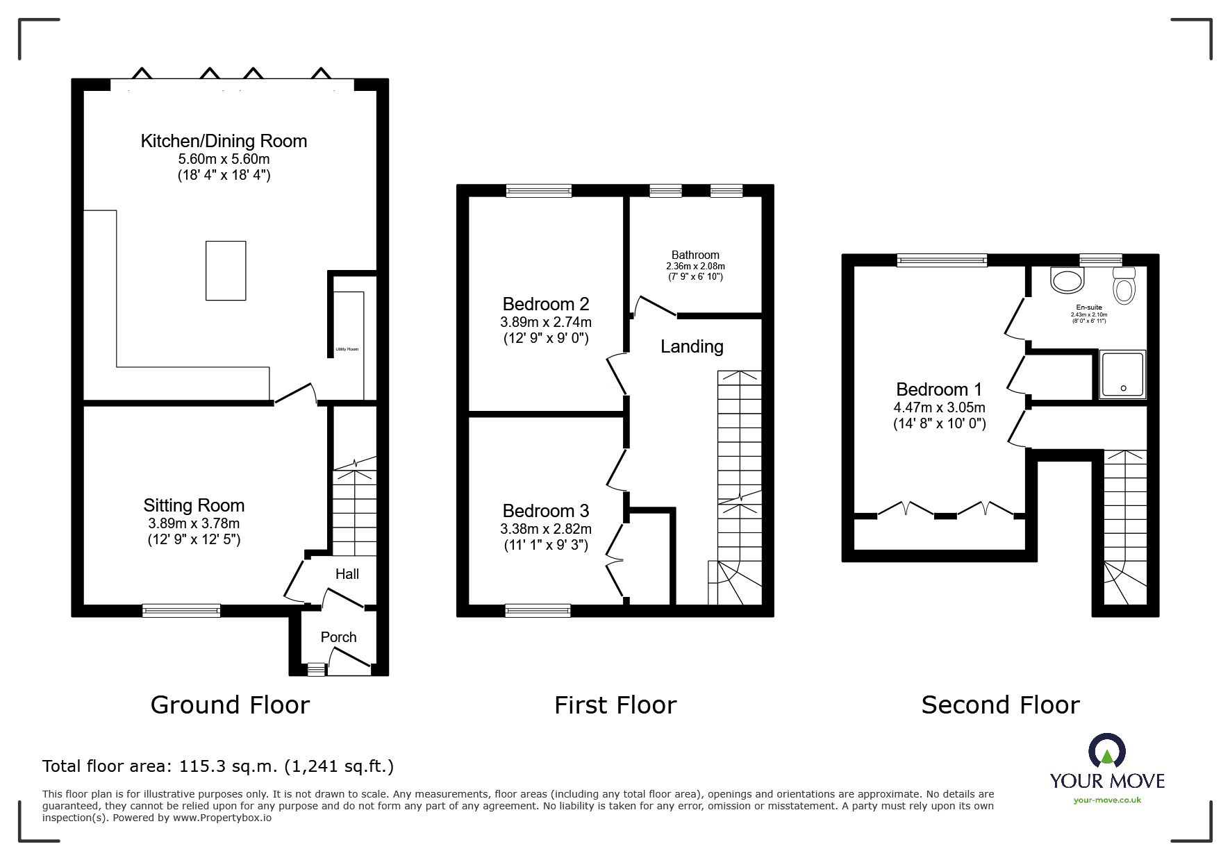 Floorplan of 3 bedroom Mid Terrace House for sale, Hollybush Lane, Hemel Hempstead, Hertfordshire, HP1