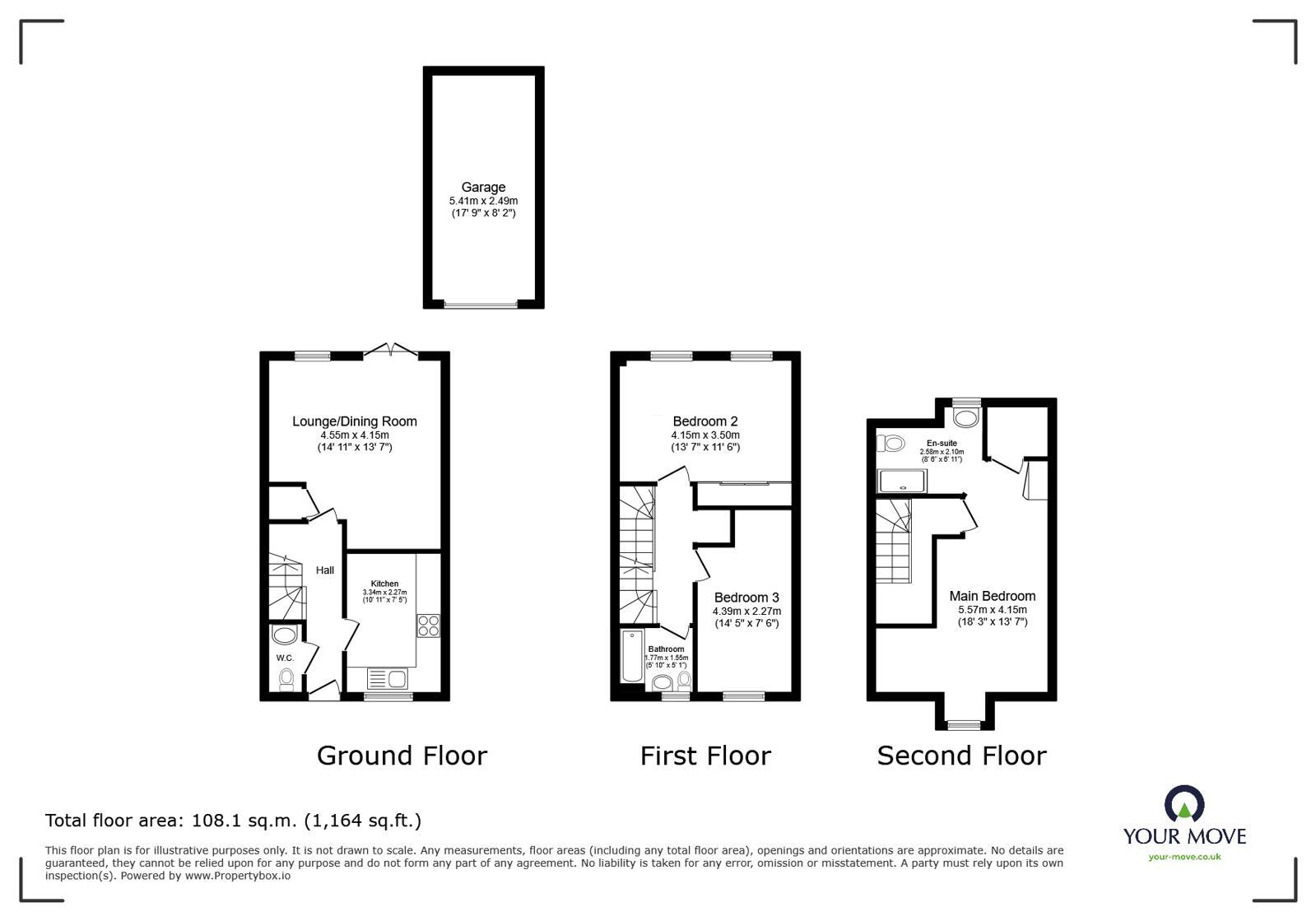 Floorplan of 3 bedroom Mid Terrace House for sale, Shearwater Road, Hemel Hempstead, Hertfordshire, HP3