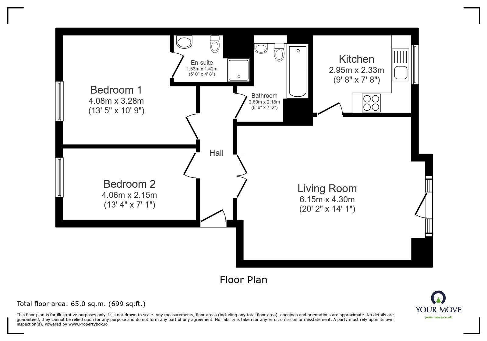 Floorplan of 2 bedroom Flat for sale, Stephenson Wharf, Hemel Hempstead, Hertfordshire, HP3