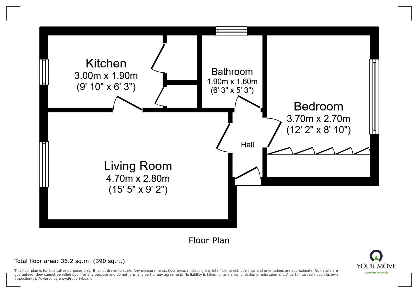 Floorplan of 1 bedroom Flat for sale, Nightingale Walk, Hemel Hempstead, Hertfordshire, HP2