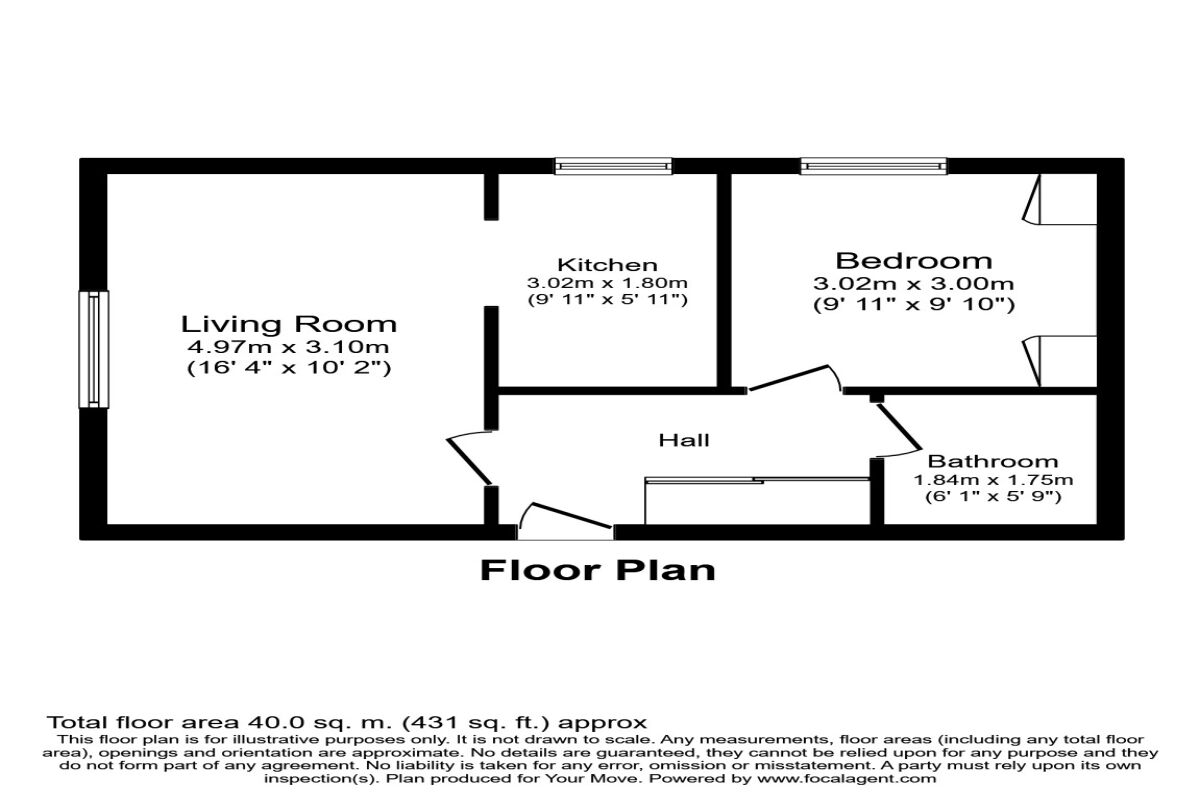 Floorplan of 1 bedroom Flat to rent, Half Moon Meadow, Hemel Hempstead, Hertfordshire, HP2