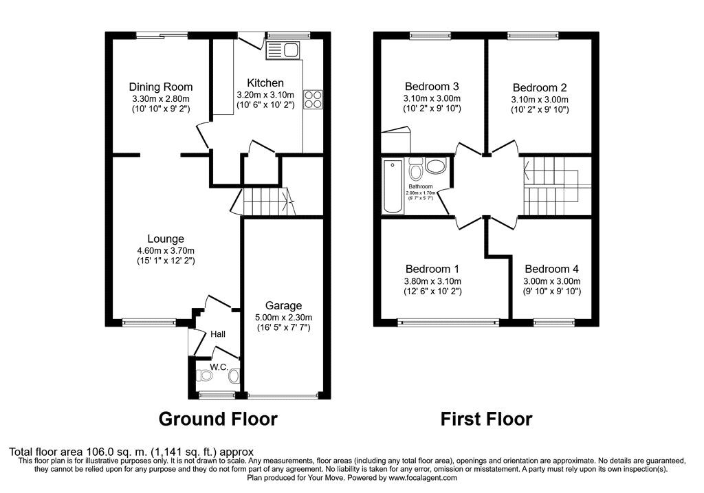 Floorplan of 4 bedroom Semi Detached House for sale, Parr Crescent, Hemel Hempstead, Hertfordshire, HP2