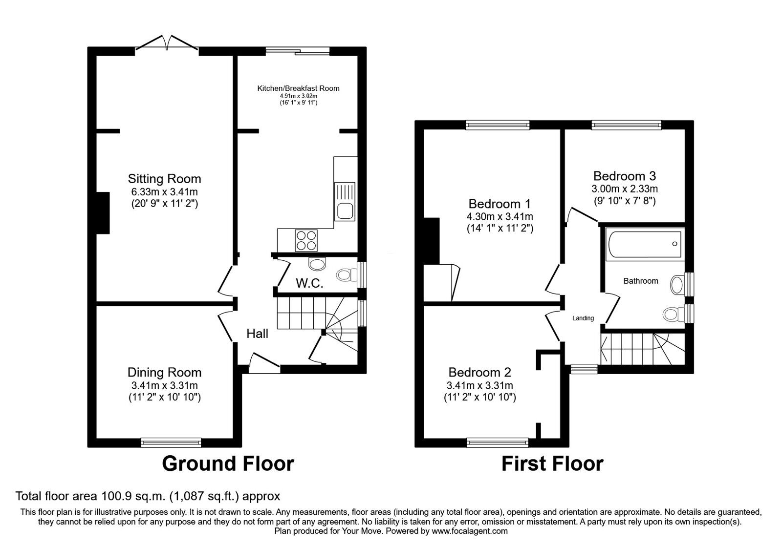 Floorplan of 3 bedroom Semi Detached House for sale, Ranelagh Road, Hemel Hempstead, Hertfordshire, HP2