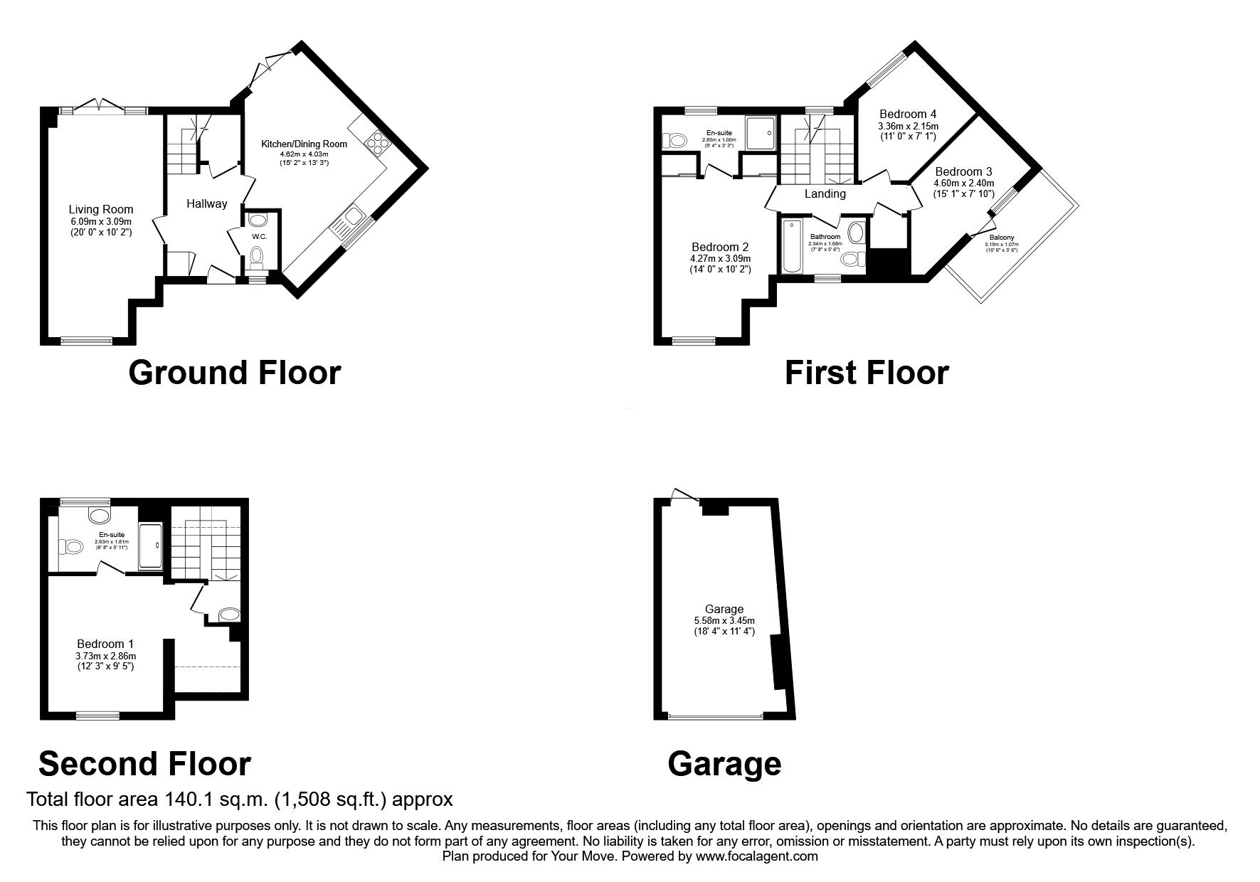 Floorplan of 4 bedroom Semi Detached House for sale, Kingcup Avenue, Hemel Hempstead, HP2