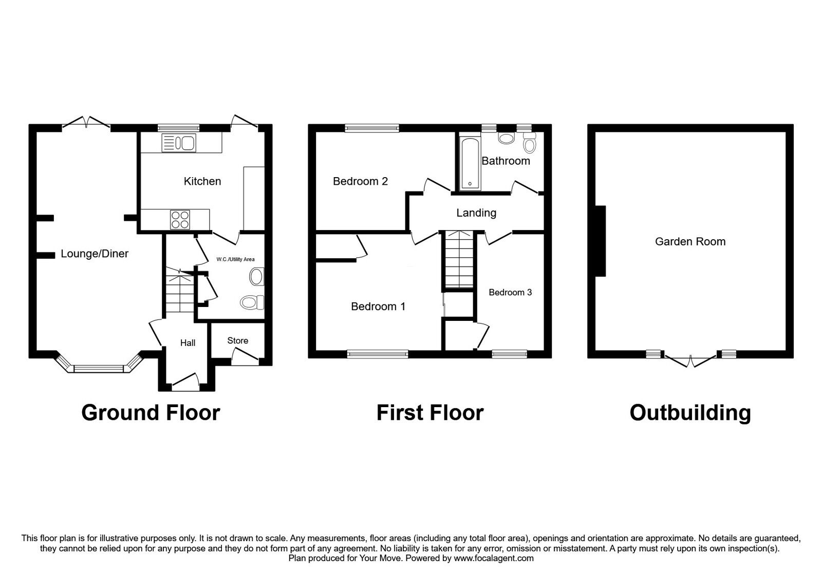Floorplan of 3 bedroom Mid Terrace House for sale, Hitchens Close, Hemel Hempstead, Hertfordshire, HP1