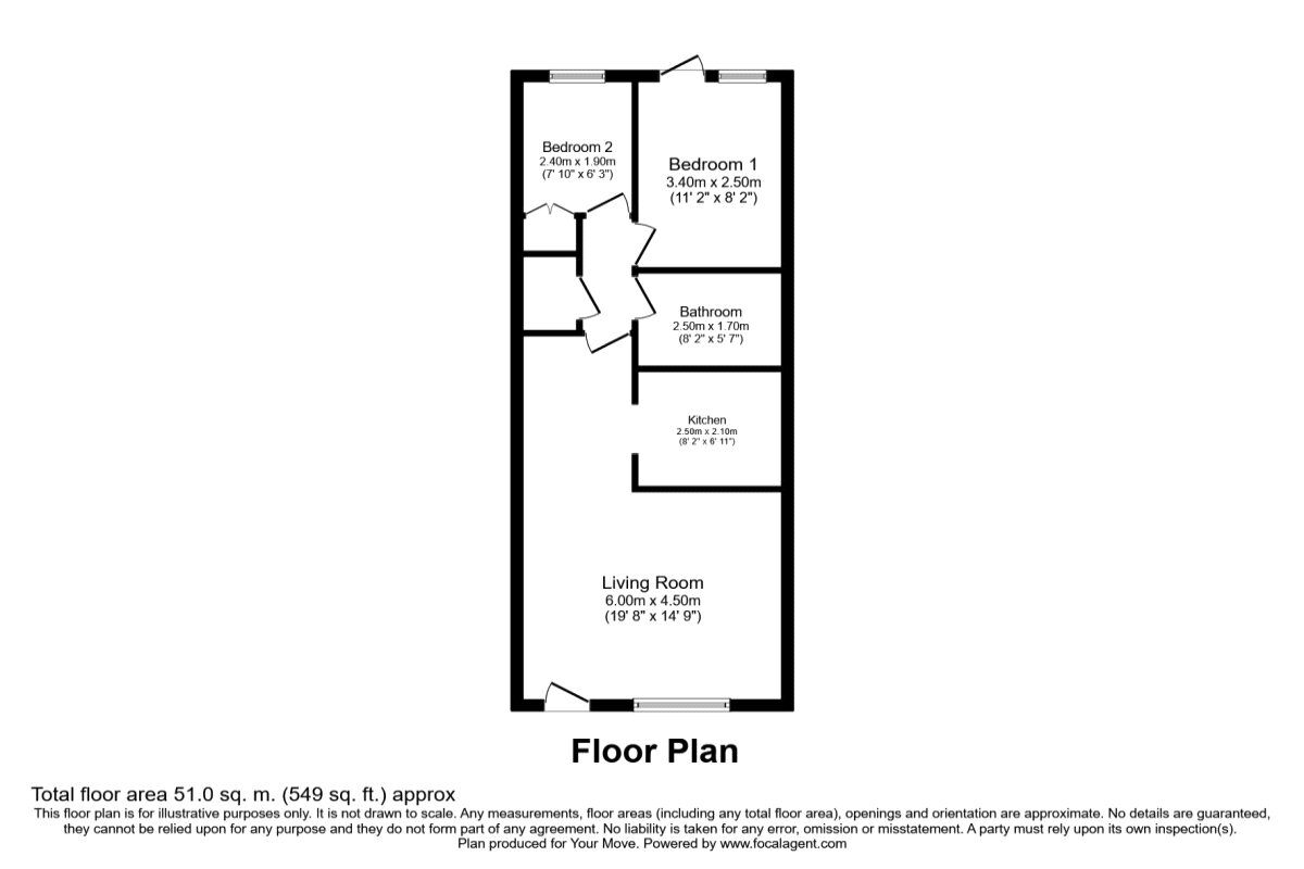 Floorplan of 2 bedroom Flat to rent, Royal Court, Hemel Hempstead, Hertfordshire, HP3