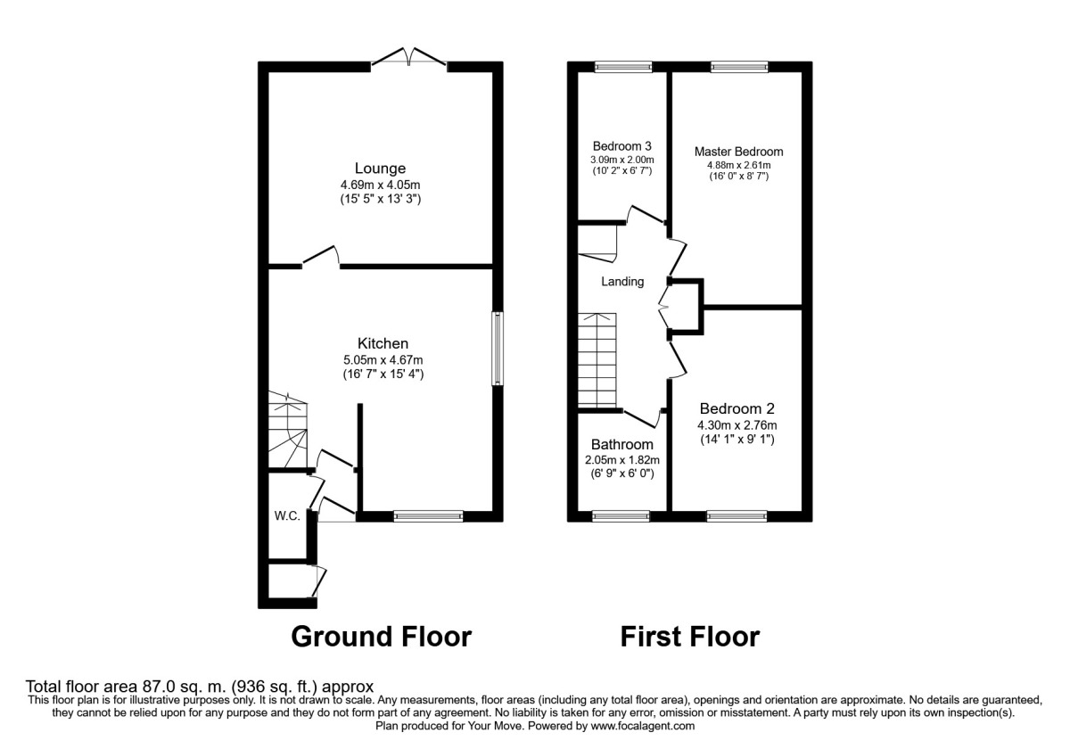 Floorplan of 3 bedroom House to rent, Ripon Road, Stevenage, Hertfordshire, SG1