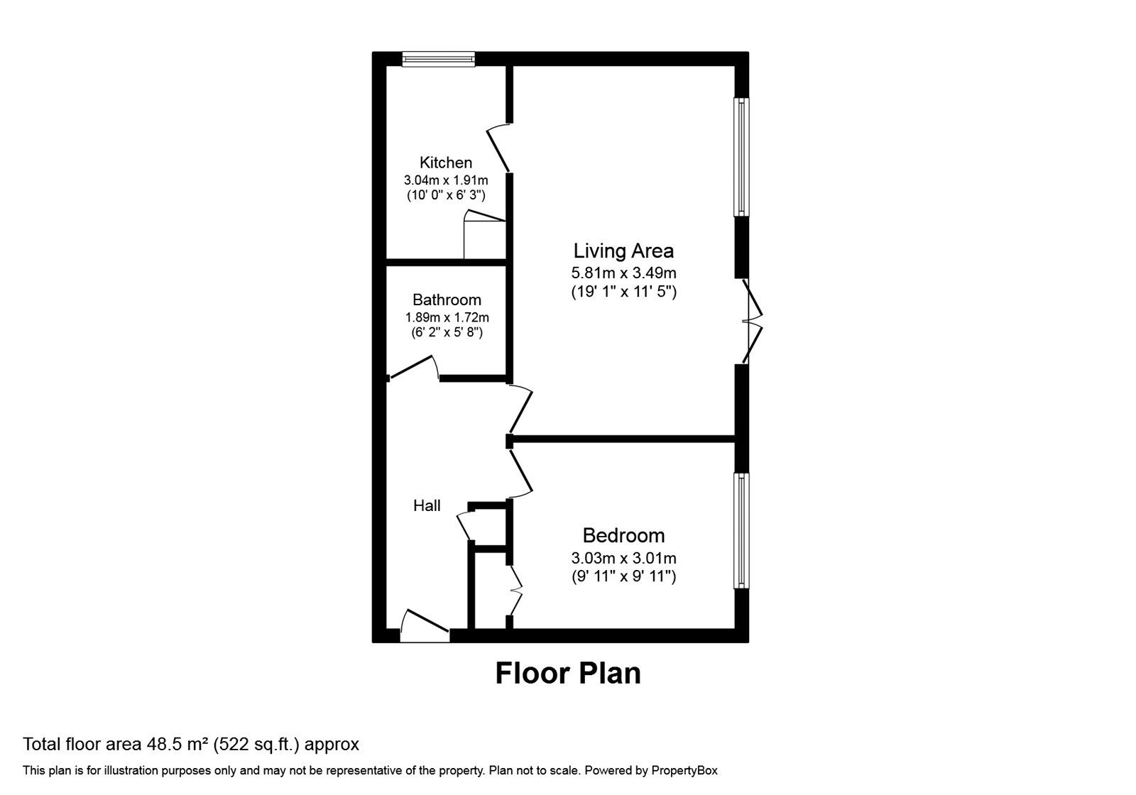 Floorplan of 1 bedroom Flat to rent, Tippett Court London Road, Stevenage, Hertfordshire, SG1