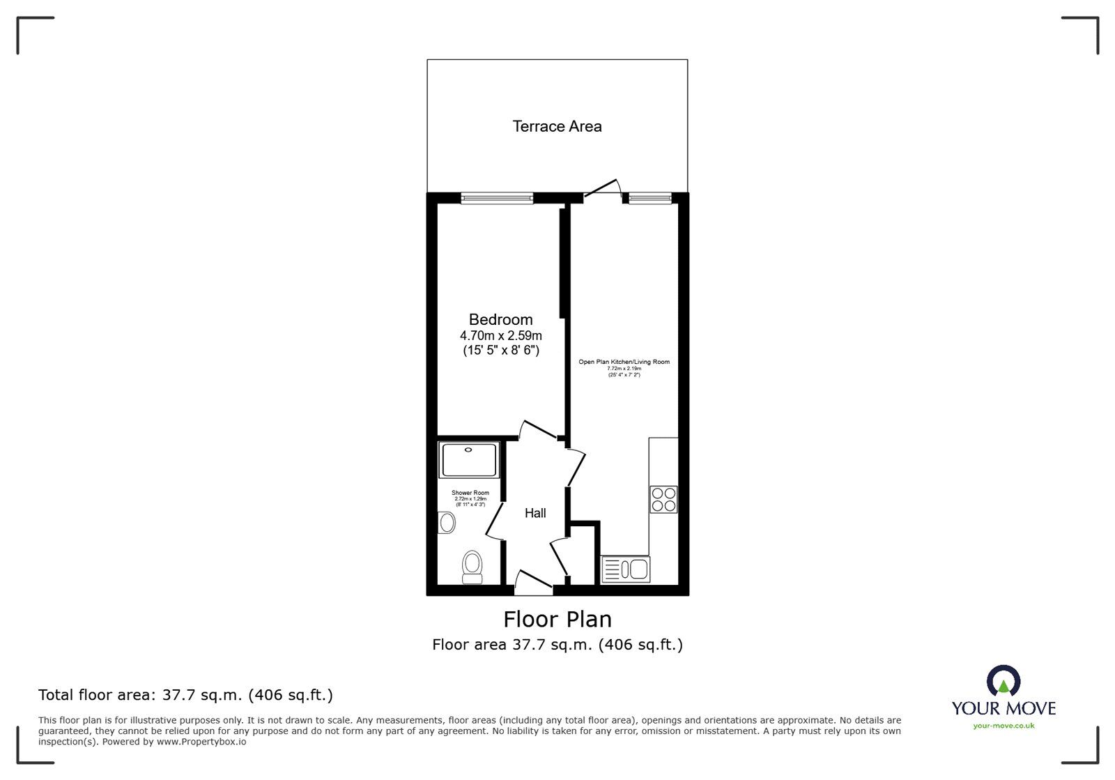 Floorplan of 1 bedroom  Flat to rent, Mulberry House, Park Place, Stevenage, SG1