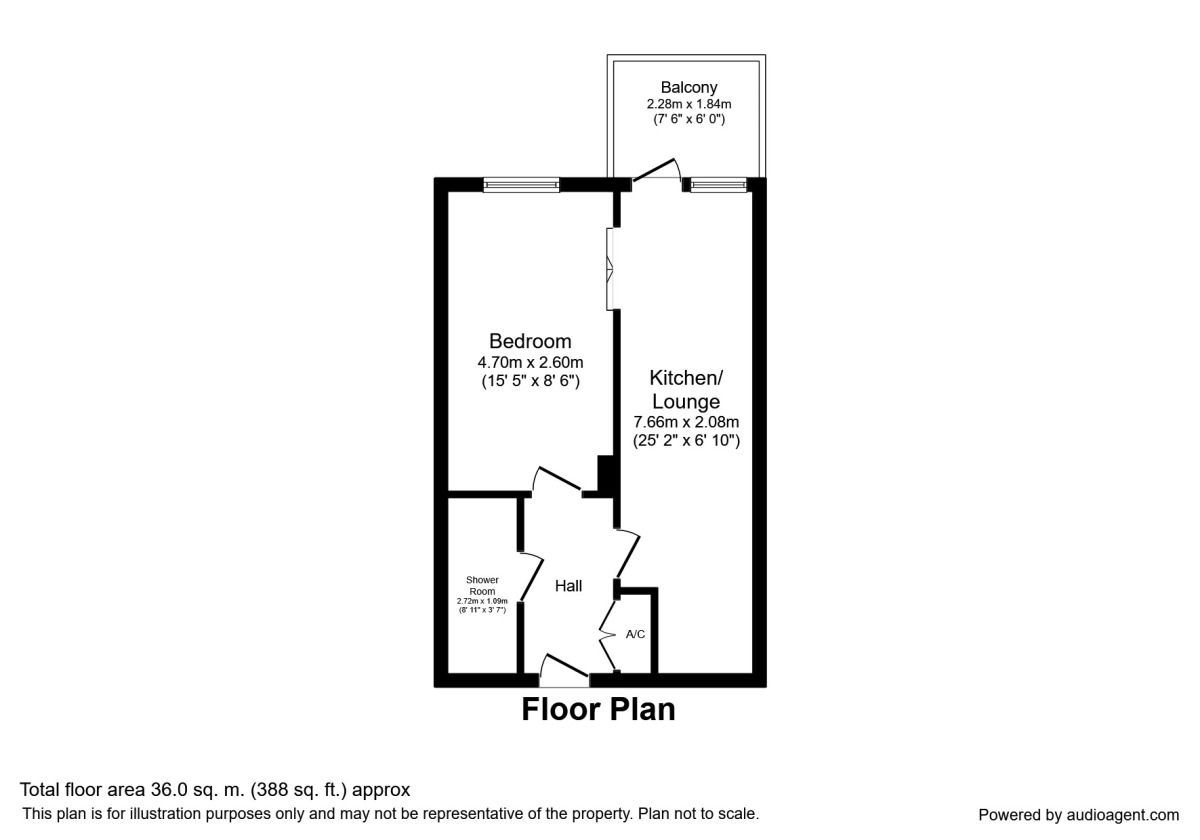 Floorplan of 1 bedroom  Flat to rent, Park Place, Stevenage, SG1