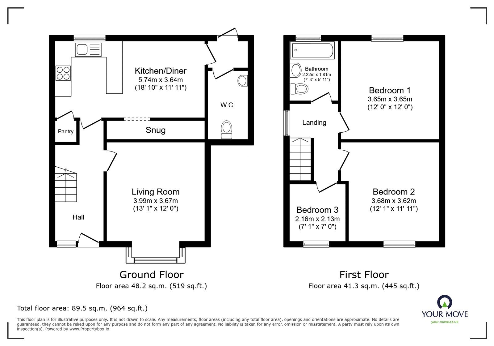Floorplan of 3 bedroom Semi Detached House to rent, Sapcote Road, Burbage, Leicestershire, LE10