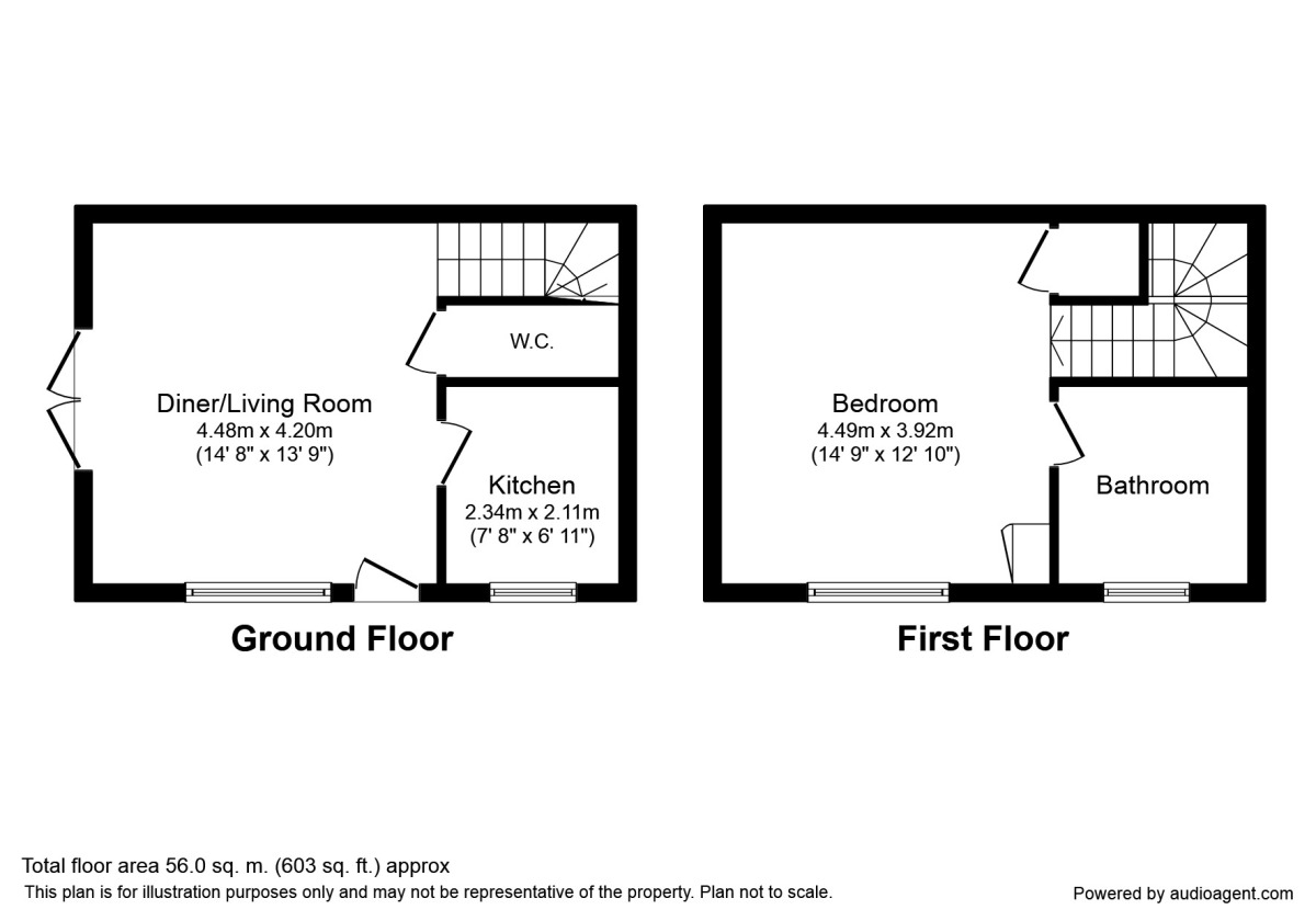 Floorplan of 1 bedroom Semi Detached House to rent, Sharnford Mews, Sharnford, Leicestershire, LE10