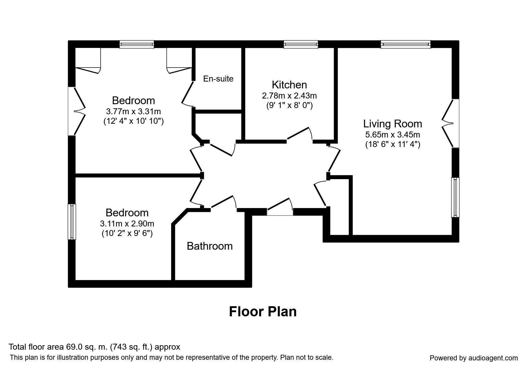 Floorplan of 2 bedroom  Flat to rent, Long Meadow Drive, Hinckley, Leicestershire, LE10