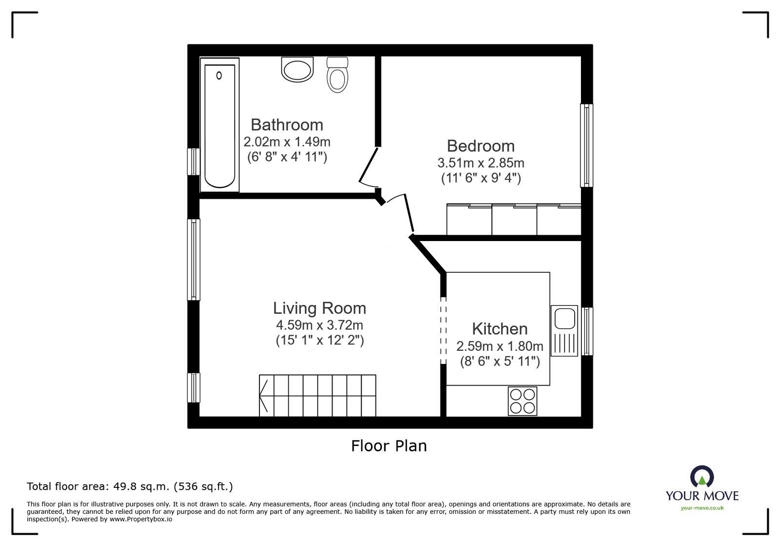 Floorplan of 1 bedroom Flat to rent, Arguile Place, Hinckley, Leicestershire, LE10