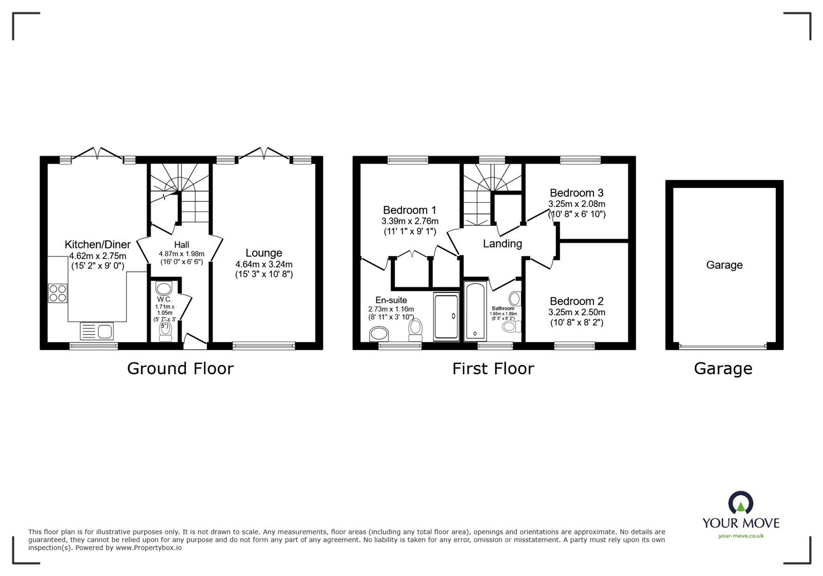 Floorplan of 3 bedroom Semi Detached House for sale, Thruxton Close, Hinckley, Leicestershire, LE10