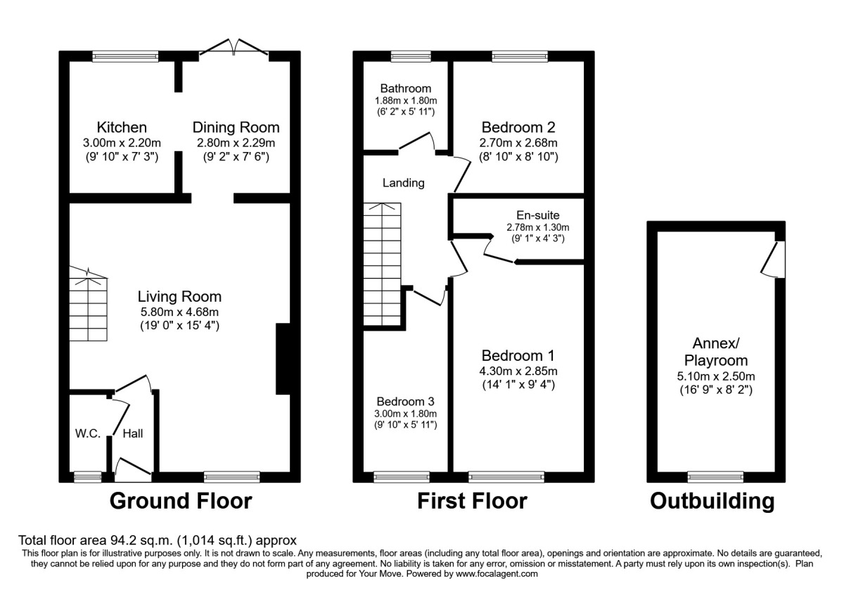 Floorplan of 3 bedroom Semi Detached House to rent, Dovecot Close, Congerstone, Warwickshire, CV13