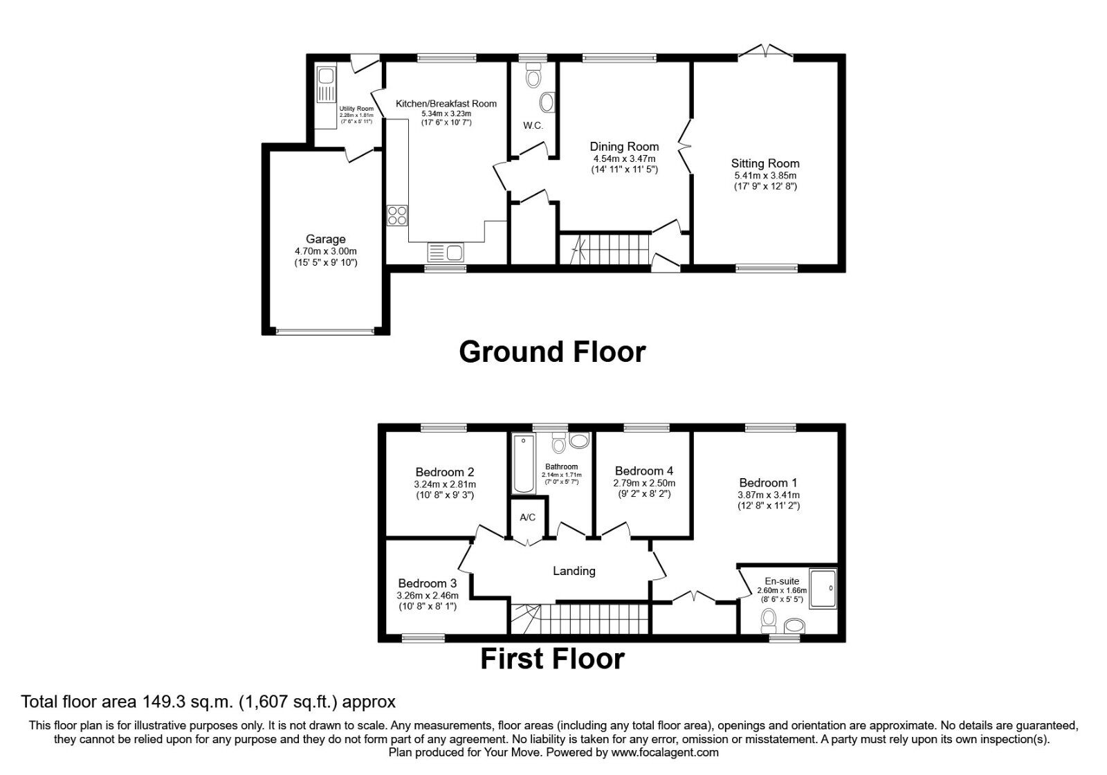 Floorplan of 4 bedroom Link Detached House to rent, Stretton Croft, Wolvey Road, Leicestershire, LE10